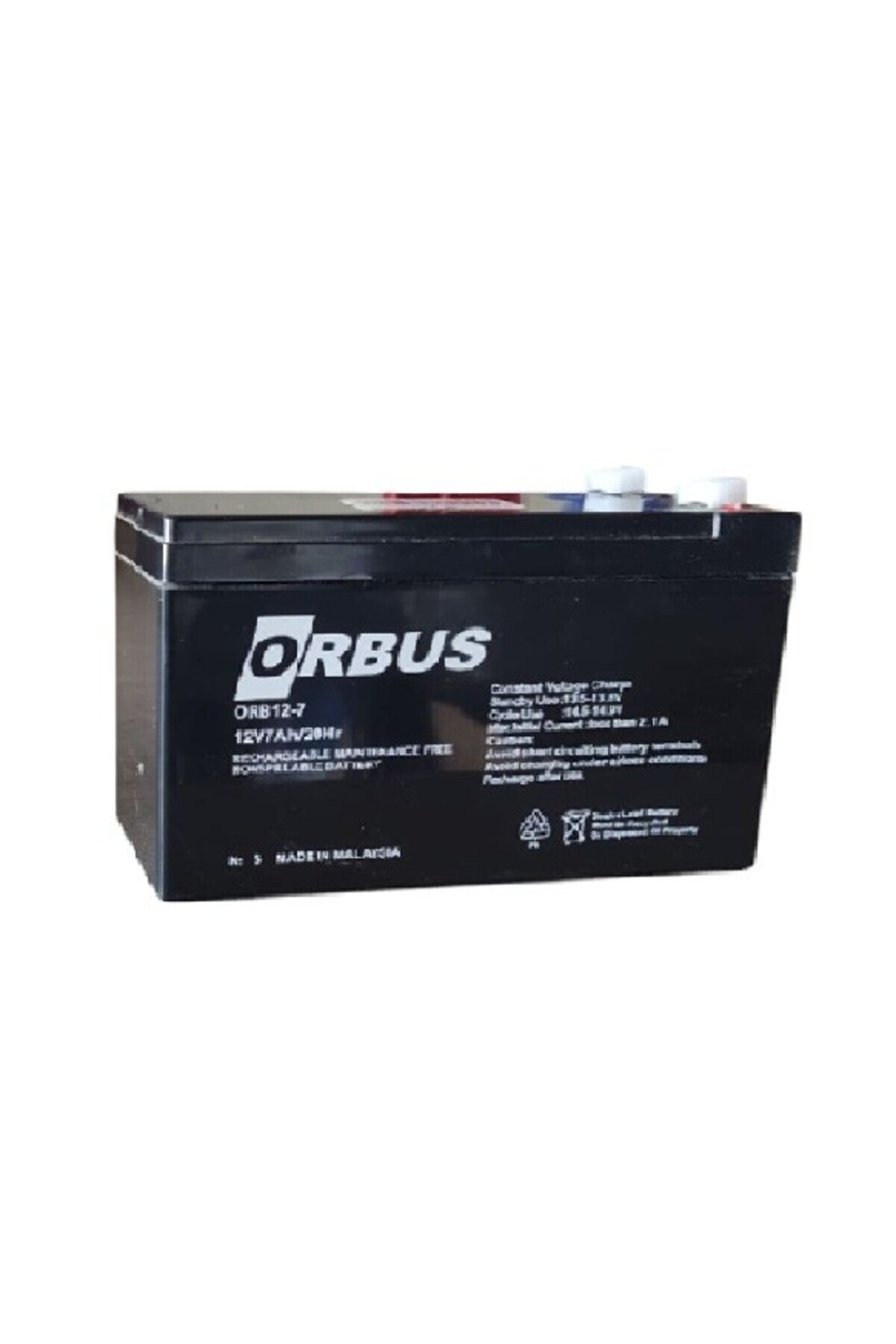 ORBUS 12V 7Ah AMPER AGM JEL AKÜ EBATLAR: 150x65x90mm