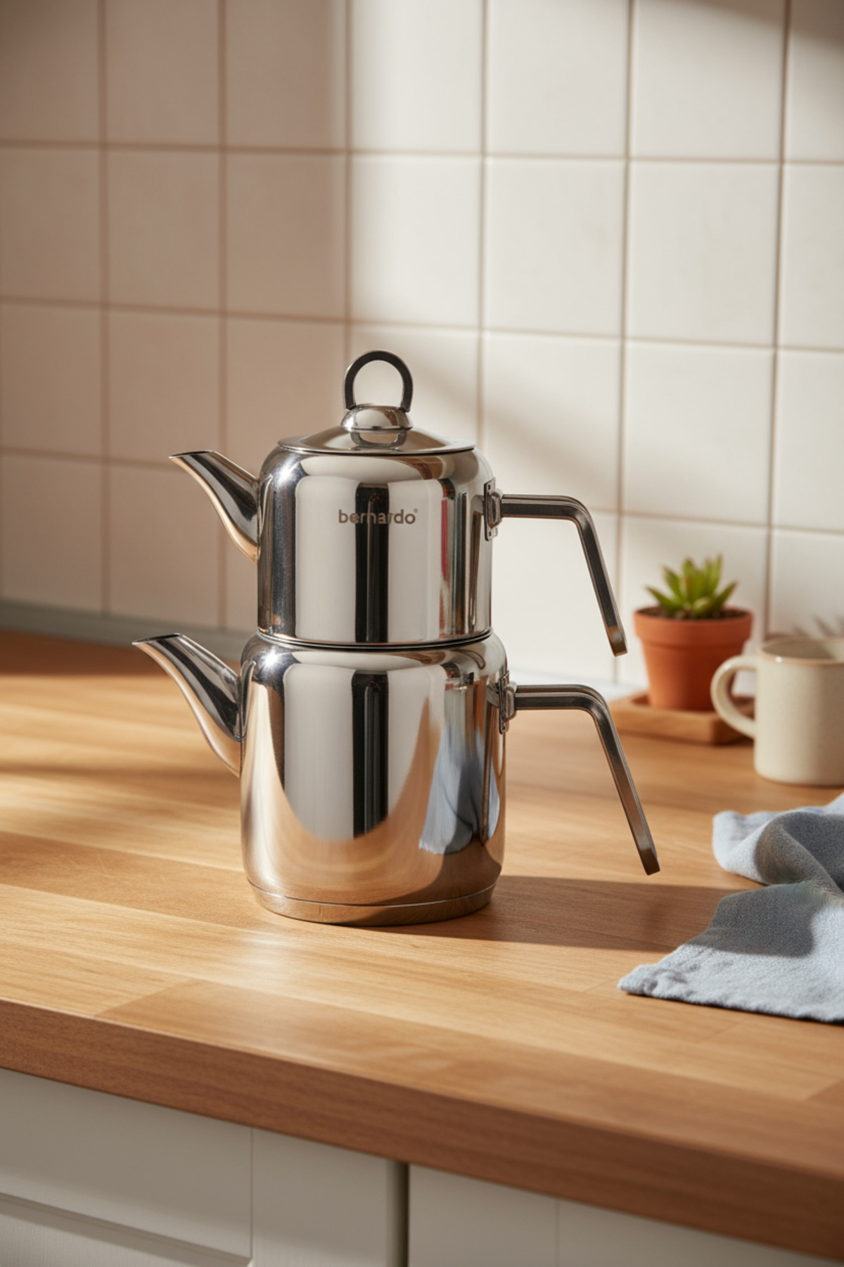 Bernardo Vellora Mini Boy Paslanmaz Çelik Çaydanlık Takımı