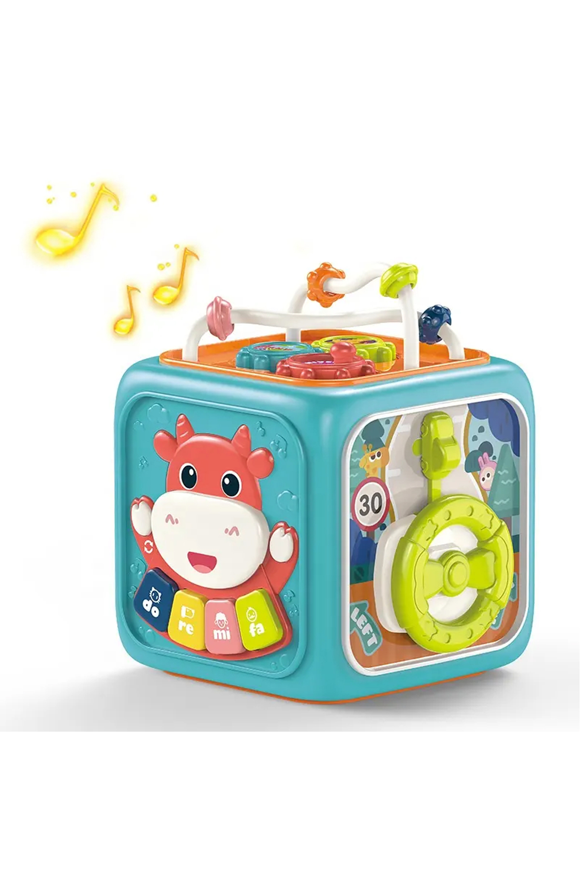 Gopo Toys Jucarie Senzoriala Montessori Pentru Copii - Cub Interactiv cu Sune...