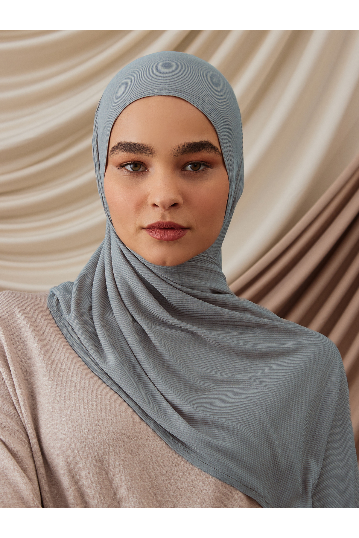 Femple Modest Small Ribbed Jersey Hijab | For Muslim Women Bamboo