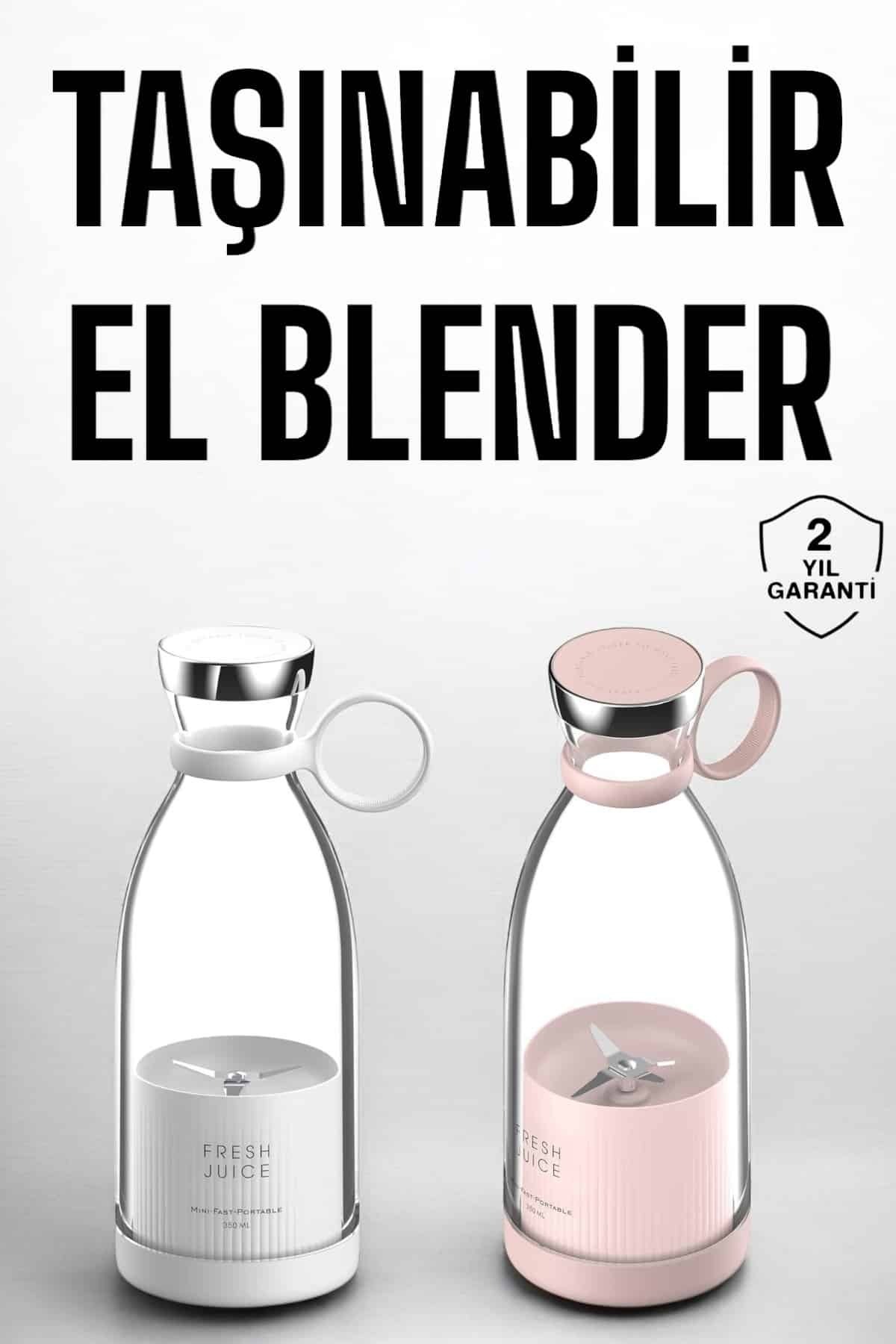 UCUZTEKNO El Blender Taşınabilir Meyve Blender Şarj Edilebilir Taşınabilir Blender Elektrikli