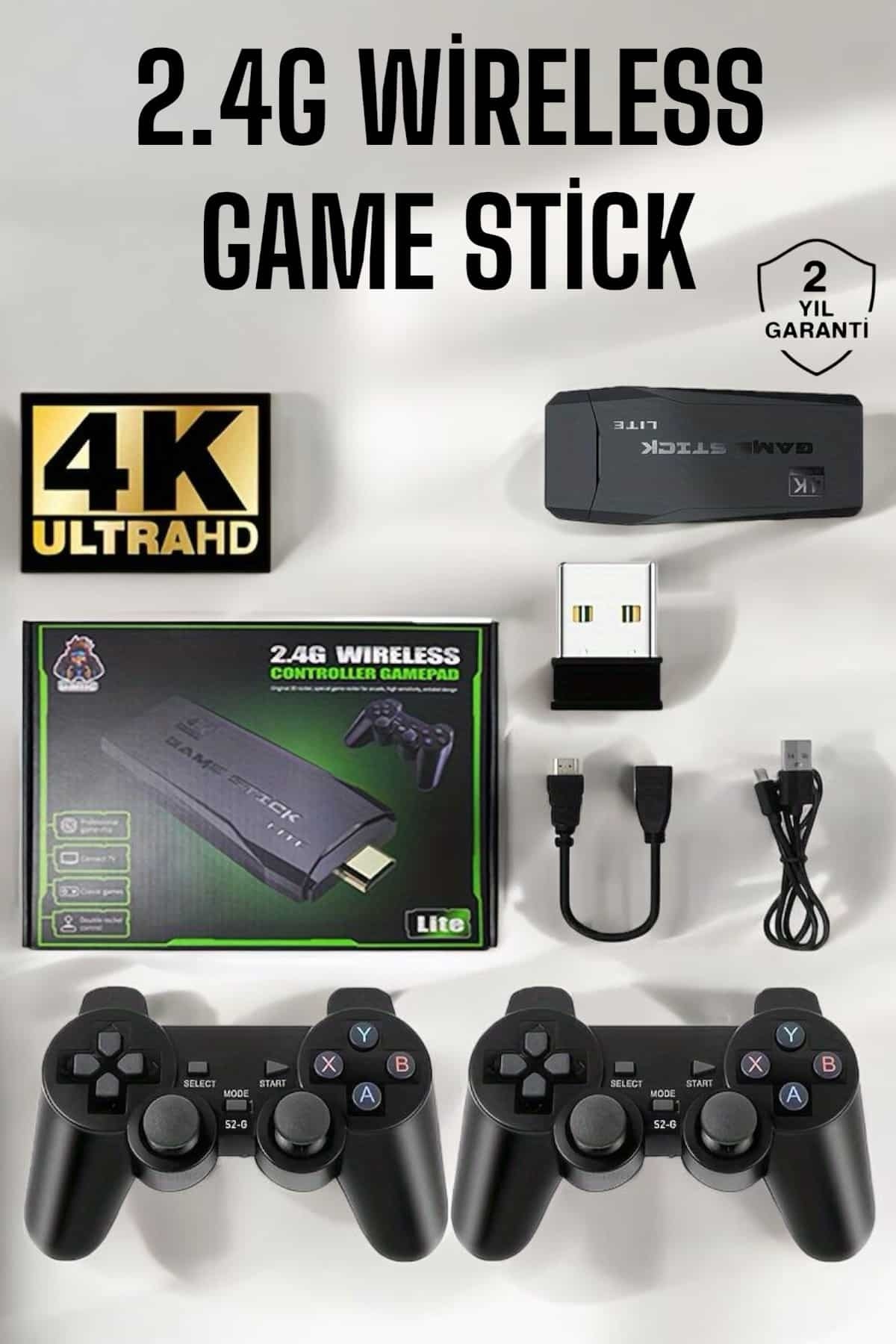 UCUZTEKNO Gaming Atari 2.4g Uyumlu Kablosuz Çift Kol Game Stick