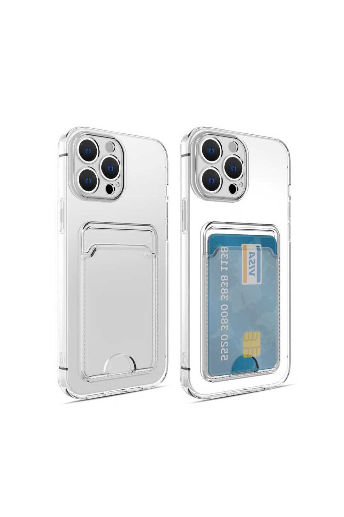 iPhone 11 Pro Uyumlu Kartlıklı Şeffaf SENK Setra Clear Silikon Kılıf-Renksiz