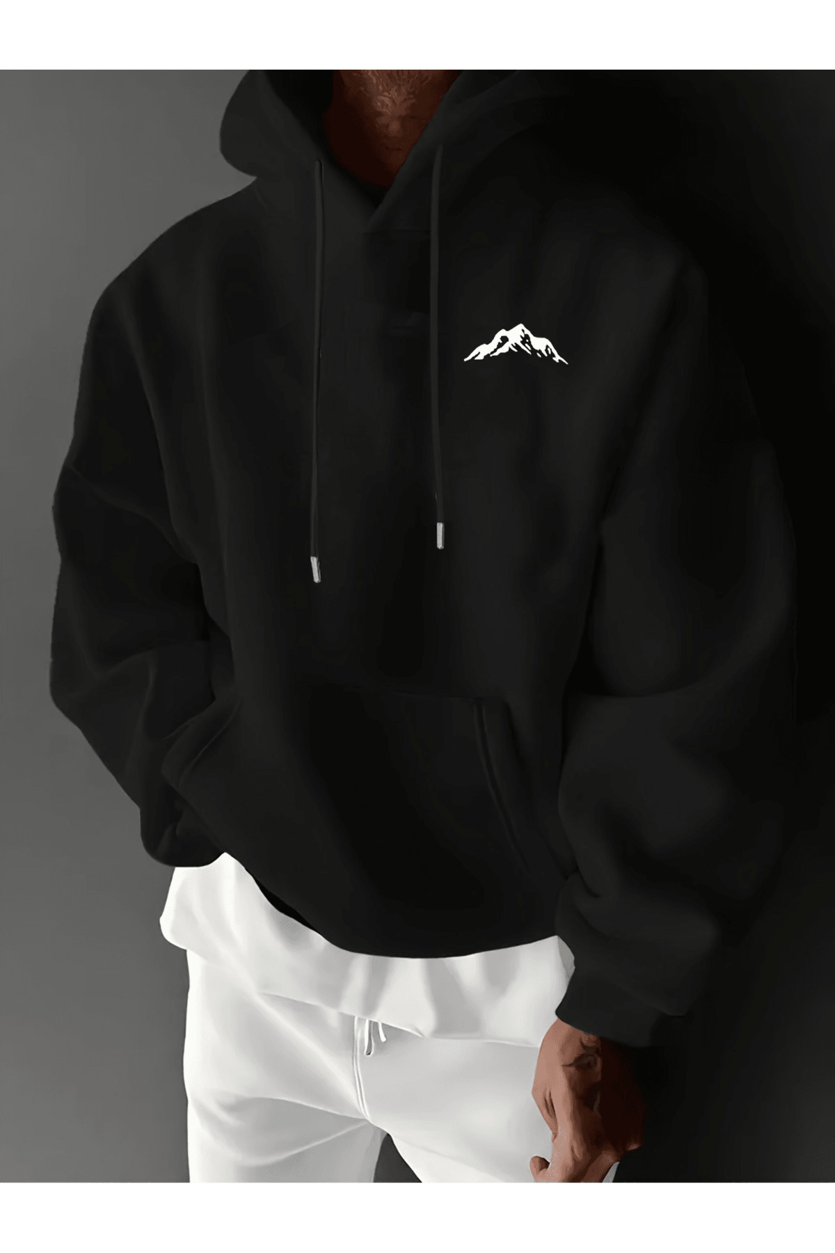 هودي فضفاض بتصميم الجبل