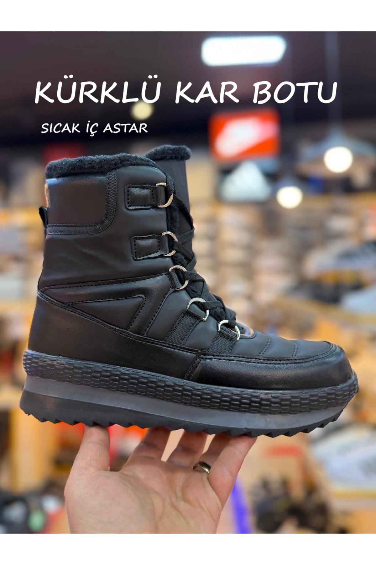 Neco KÜRKLÜ KAYMAZ TERMO TABAN KAR BOTU, SUYA DAYANIKLI DIŞ MALZEME 445 450 452