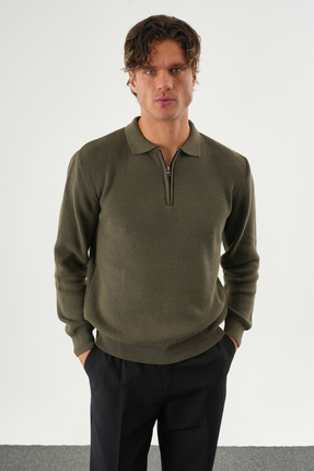 Redline Haze Oversize Triko Uzun Kollu Kazak Haki