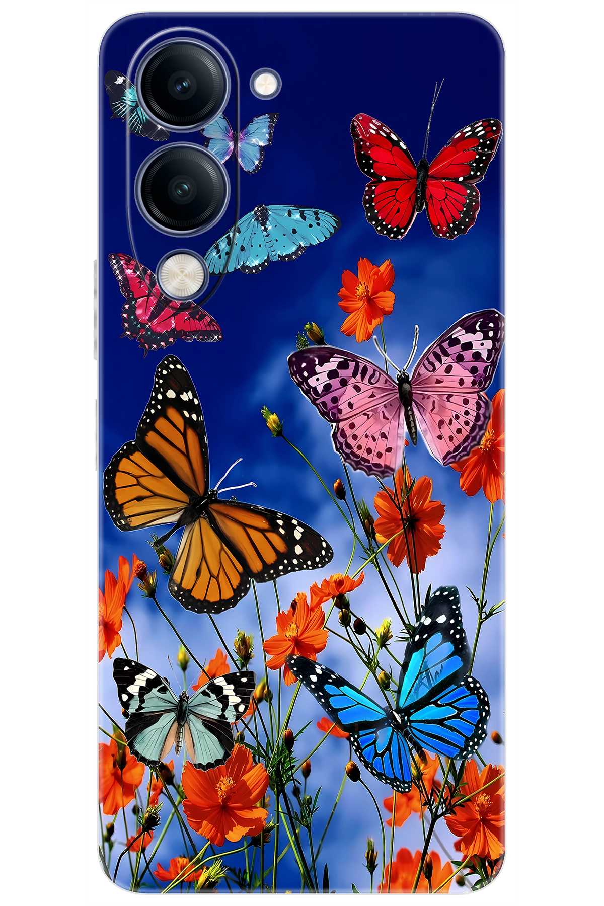Vivo Y29S (V2446) Compatible Sheath Pattern Printed Silicone Color Butterflies NGO:741 CP-9Zozpl