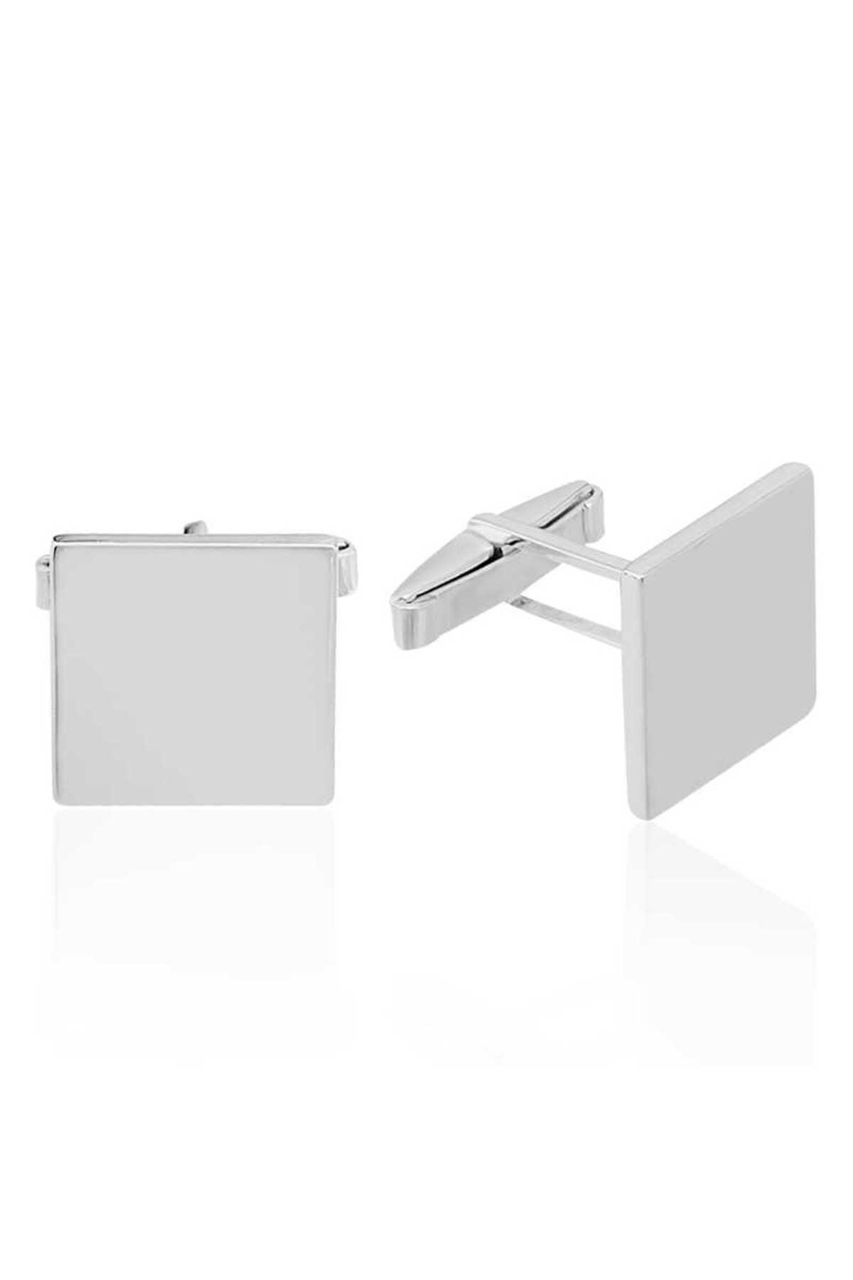 BlackCraft 925 Ayar Gümüş Kare Kol Düğmesi (BC-A9FB96)