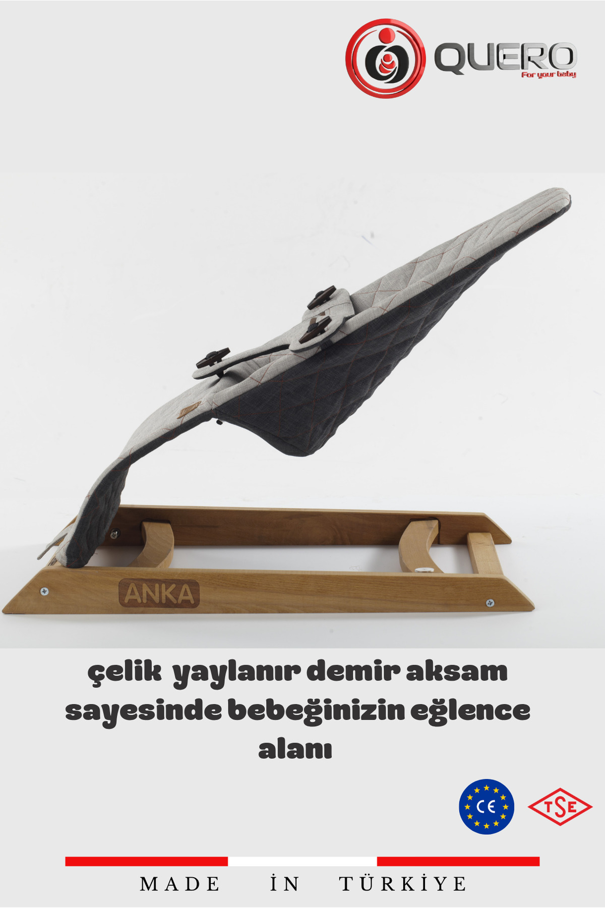 Quero Anka Ahşap Çift Sallanır Ana Kucağı, Yaylanır Ana Kucağı, Çift Yönlü Kumaş Kullanımı, Sabitlenir. fotoğrafı 3 (önizleme)