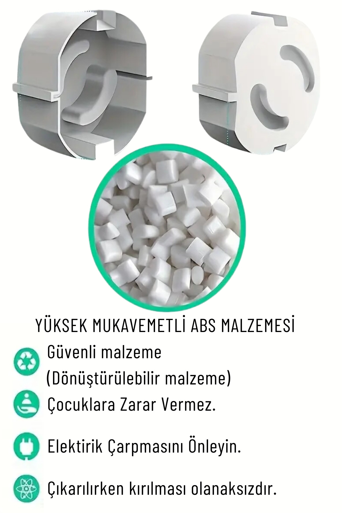 HB LİFE 4 Adet Priz Kapağı | Bebek Çocuk Güvenlik Koruma Kilitli Priz Kapatıcı Seti | Elektrik Önleyici fotoğrafı 3 (önizleme)