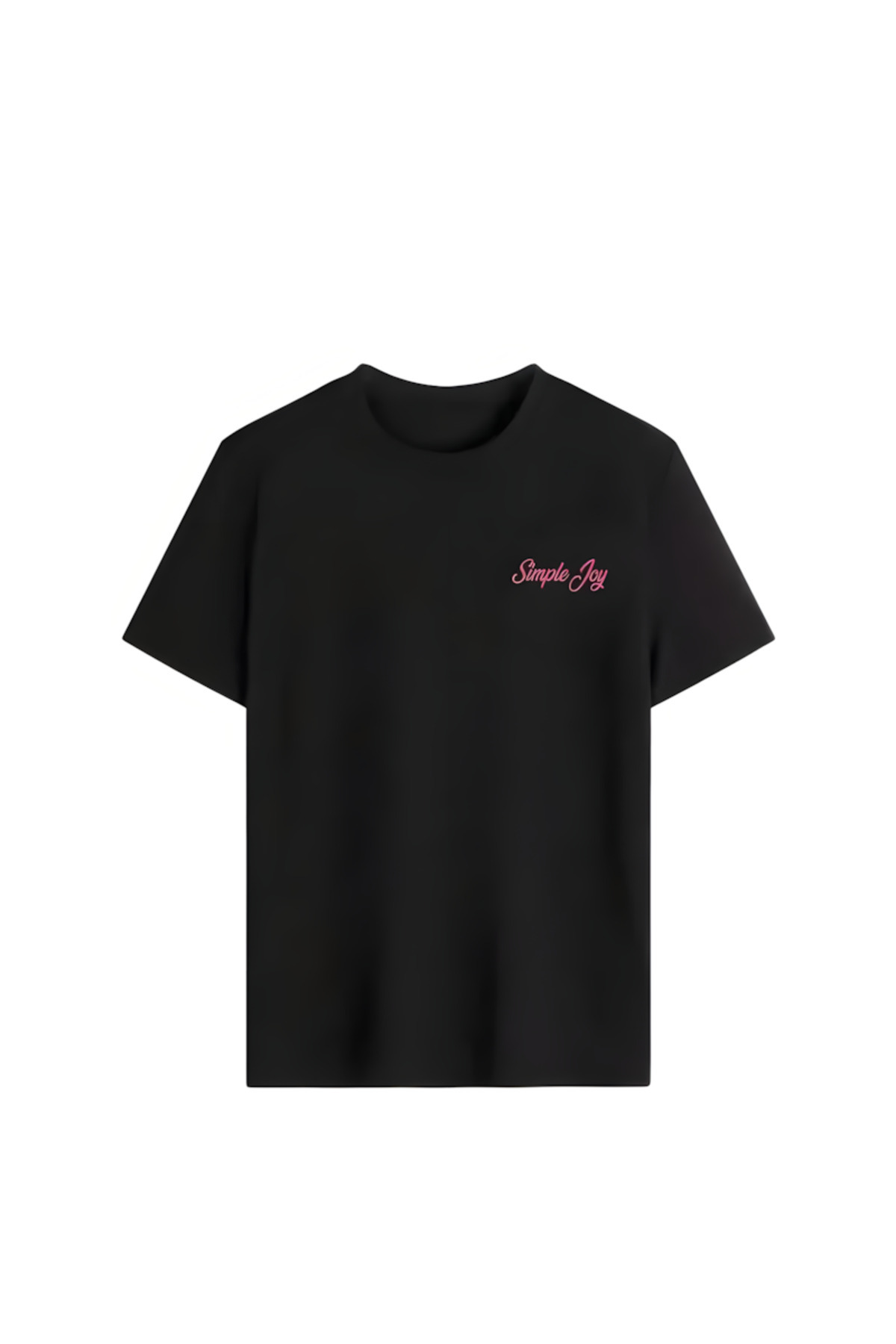 Printiva  Zenrova Unisex Oversize SİMPLE JOY ÇİÇEK Baskılı Pamuklu Bisiklet Yaka Kısa Kollu SİYAH T-SHİRT - Görsel 5