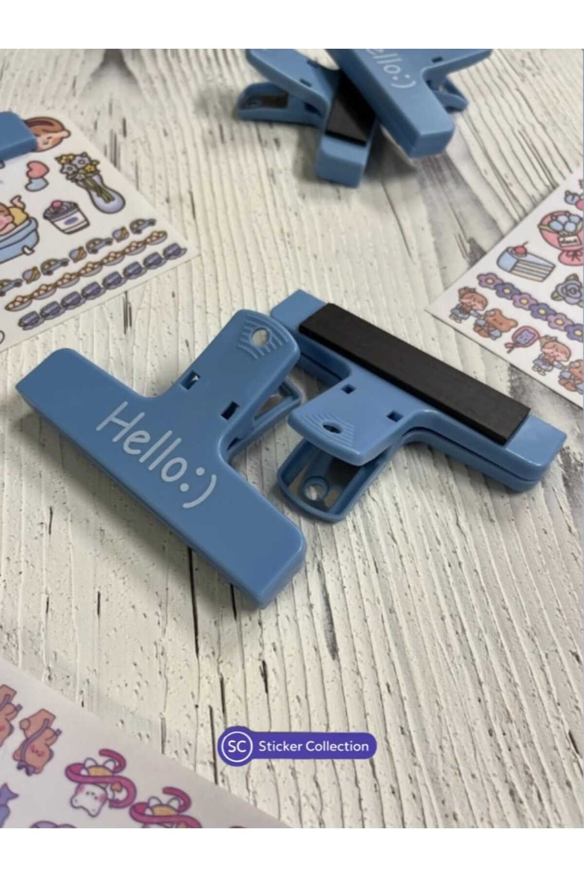 SC Sticker Collection Hello:) Mavi Renk Çok Fonksiyonlu Mıknatıslı