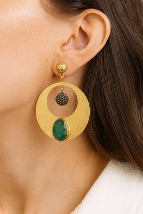 LEYLART JEWELLERY Moon Altın Kaplama Küpe