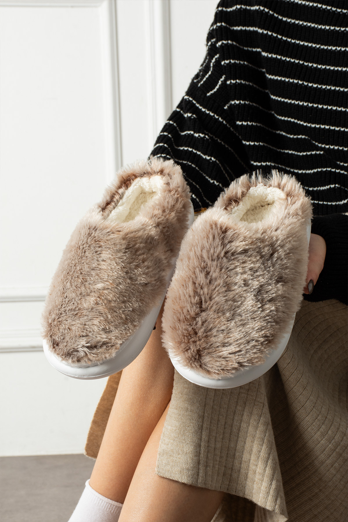 Polomia Comfort Kadın Panduf Yumaşak Eva Taban Kışlık Terlik görsel 2