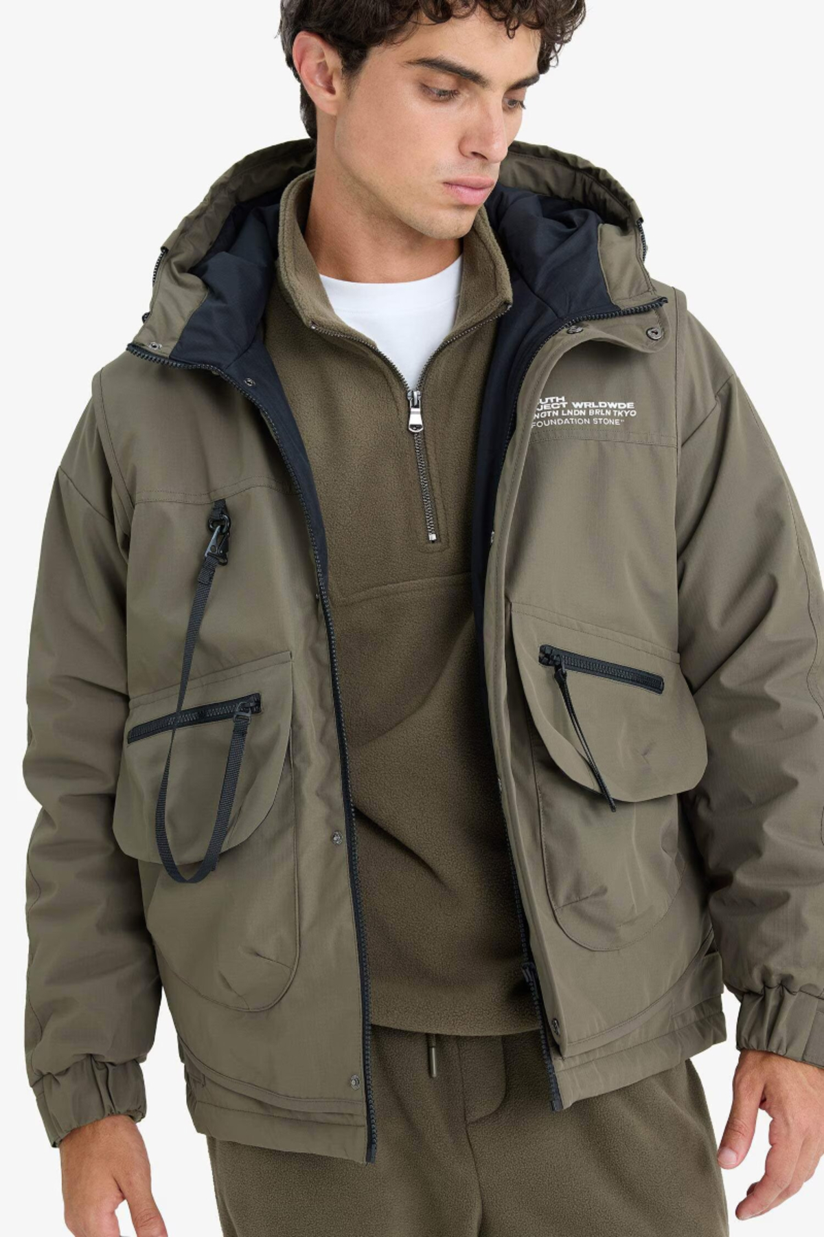 DeFacto REGULAR Fit Su İtici Kapüşonlu Mont F1148AX25WN