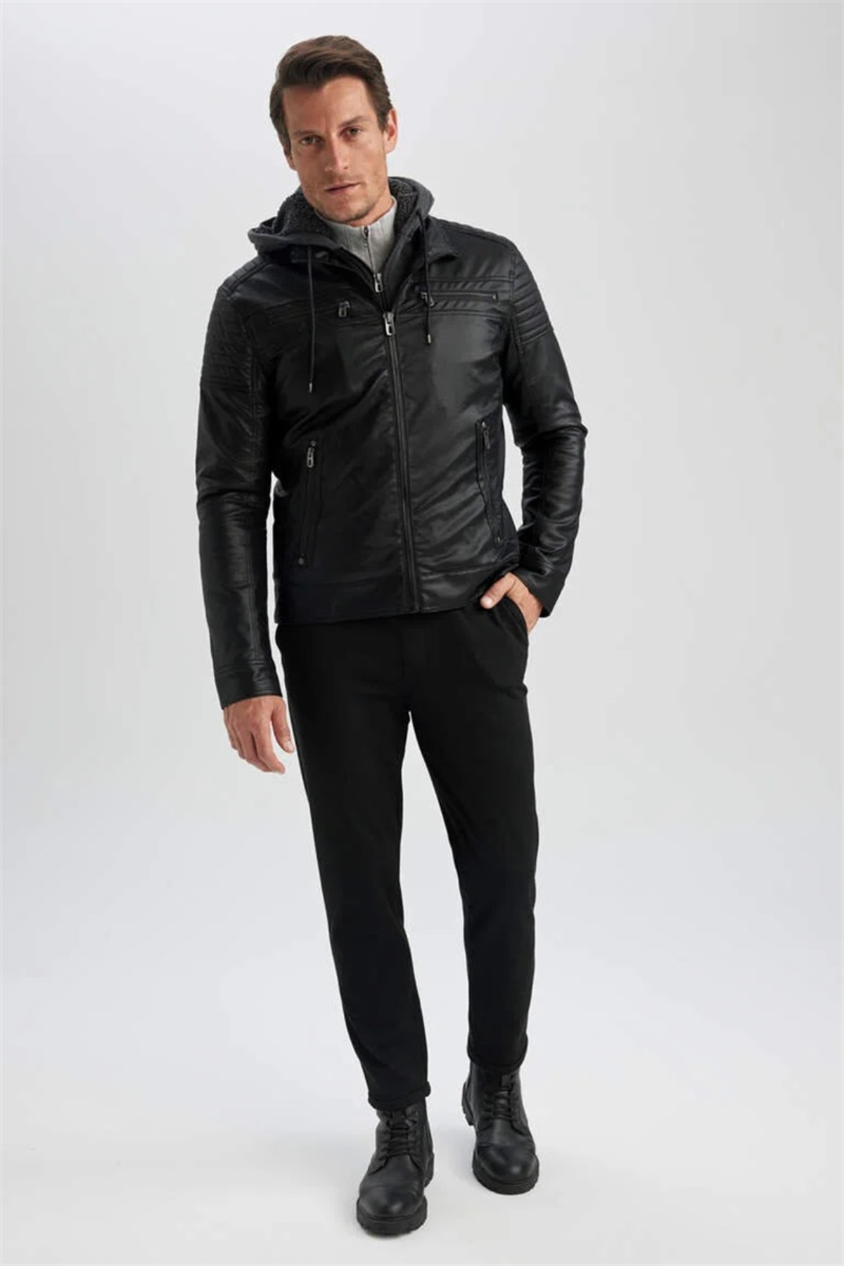 Erkek Deri Mont ve Ceket N9693AZ/BK27 — مشکی 24K801001060 — تصویر 3 از 4