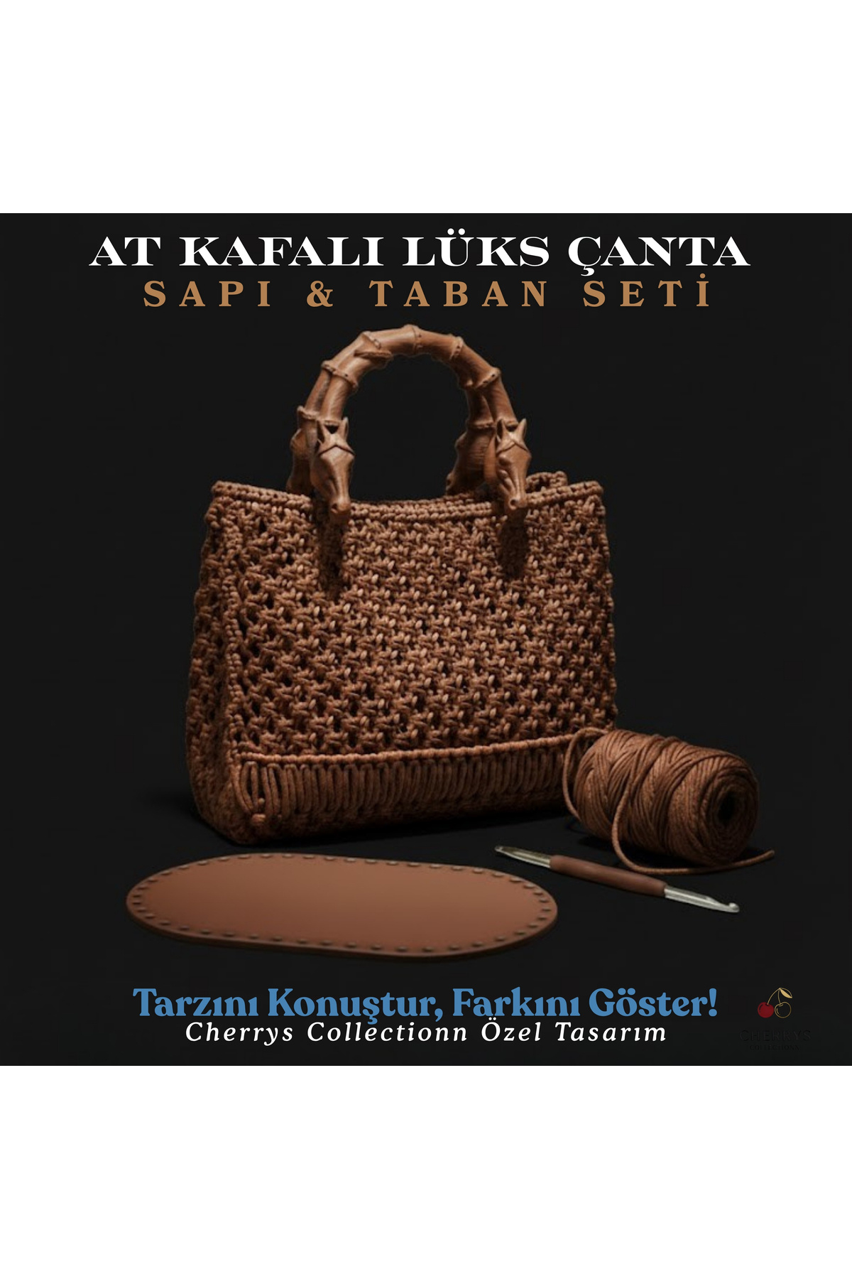 Cherrys Collectionn Premium At Kafalı Çanta Sapı ve Taban Seti