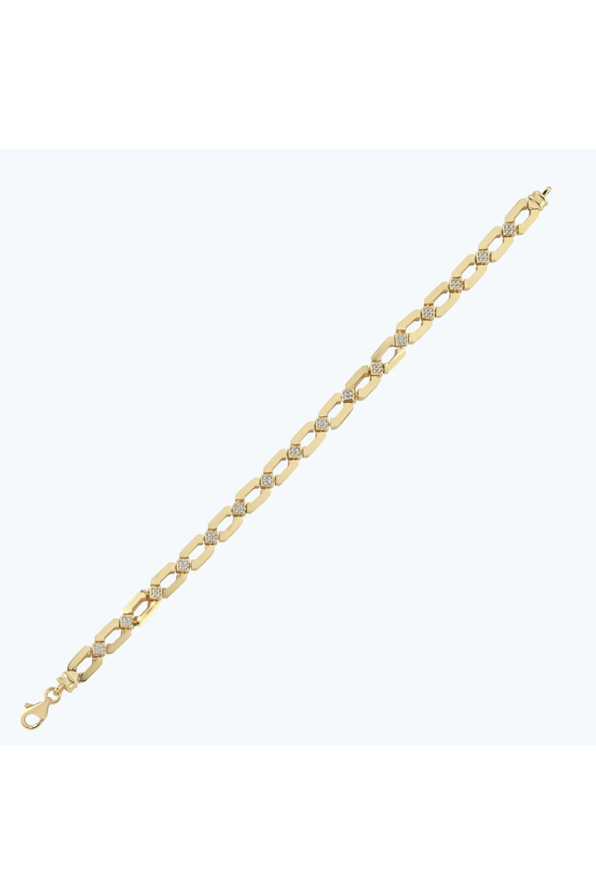 Altınbaş Altın Taşlı Zincir Bileklik