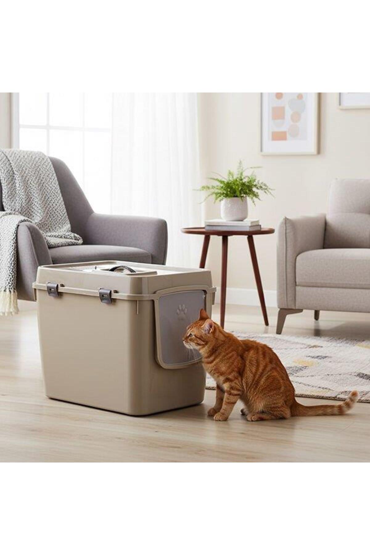 Herniks Handor Kapalı Kedi Tuvaleti XXL 57x39x43 - Bej - Fiyatı