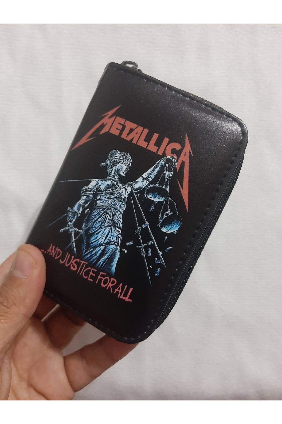 OWLBAG COMPANY OWL BAG Metallica justice for all Desenli tasarım suni deri cüzdan