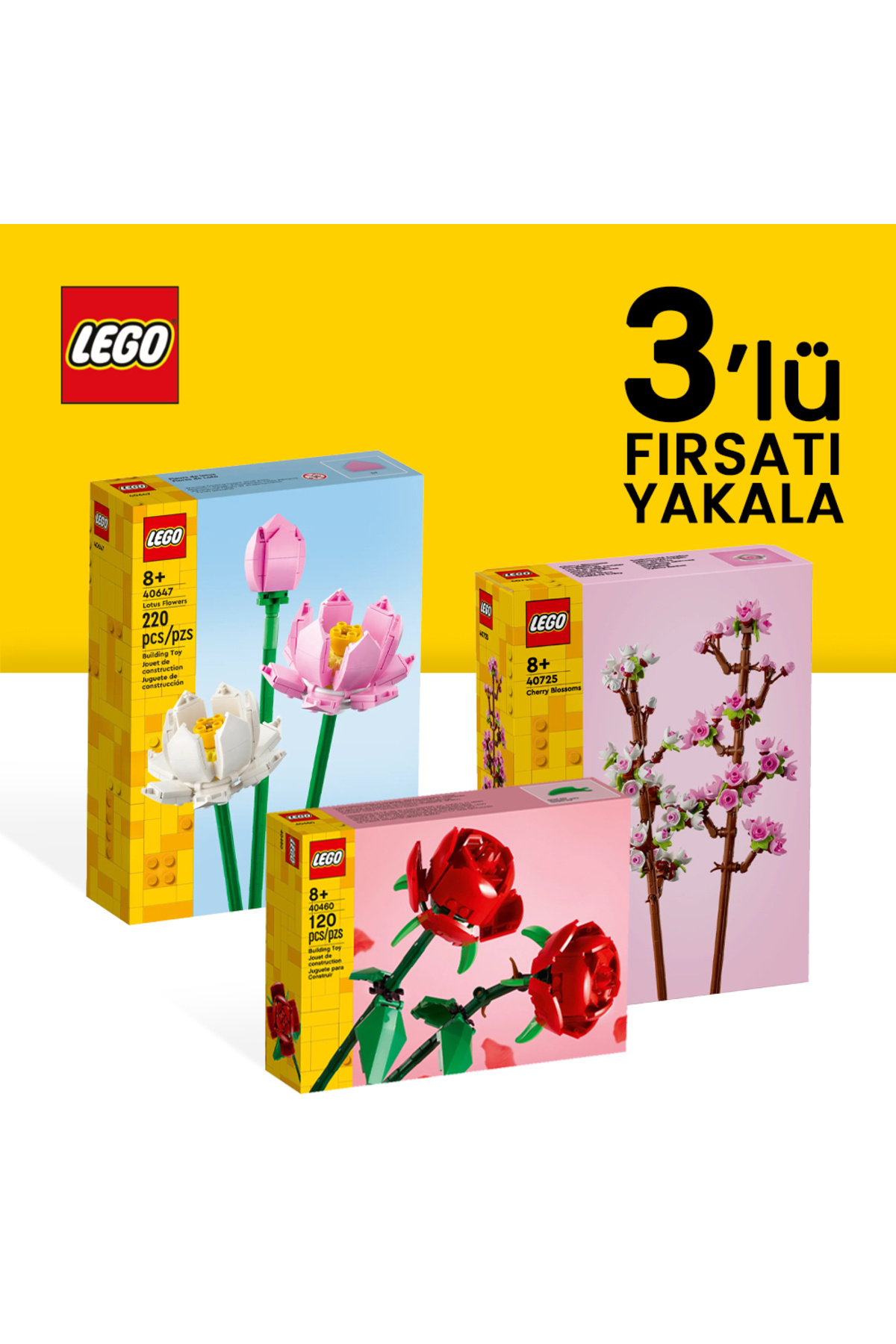 LEGO 3 LÜ ÇİÇEK SETİ