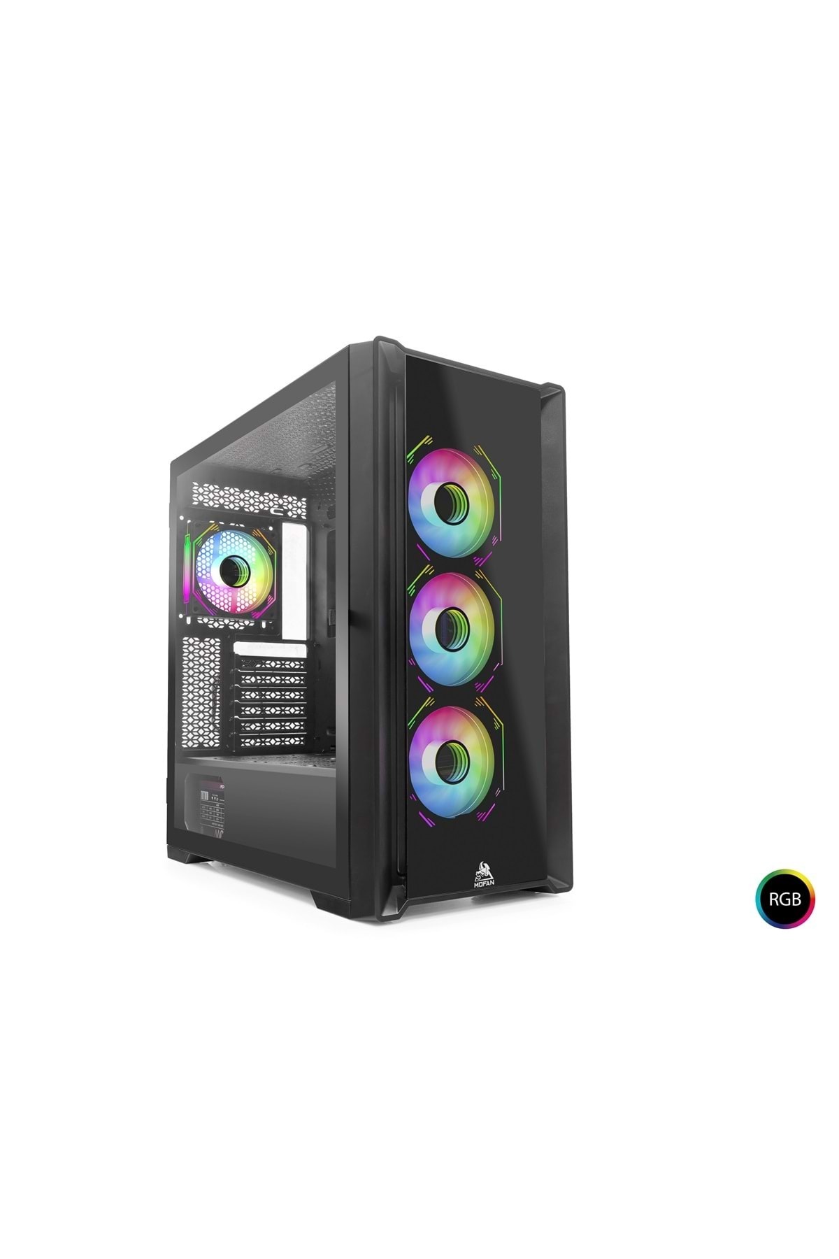 mofan Mf2902b Pc Gaming Kasa 360 Seri 80 Plus 850W Power Supply 4*Fan Siyah