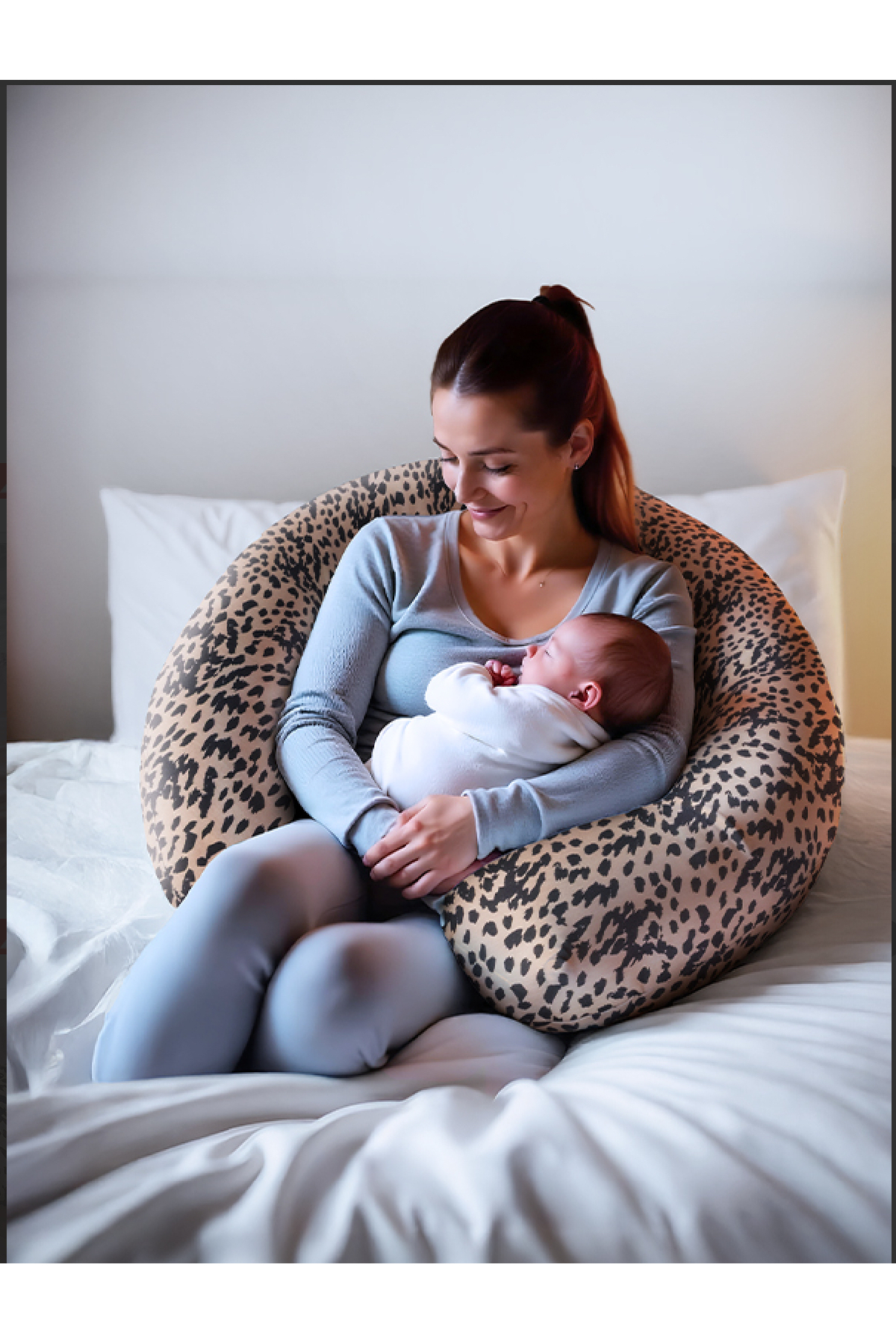 PUFYMAX Hamile yastığı,emzirme yastığı,uyku arkadaşı,aktivite yastığı,pamuk kumaş,YEDEK KILIF HEDİYELİ fotoğrafı 3 (önizleme)