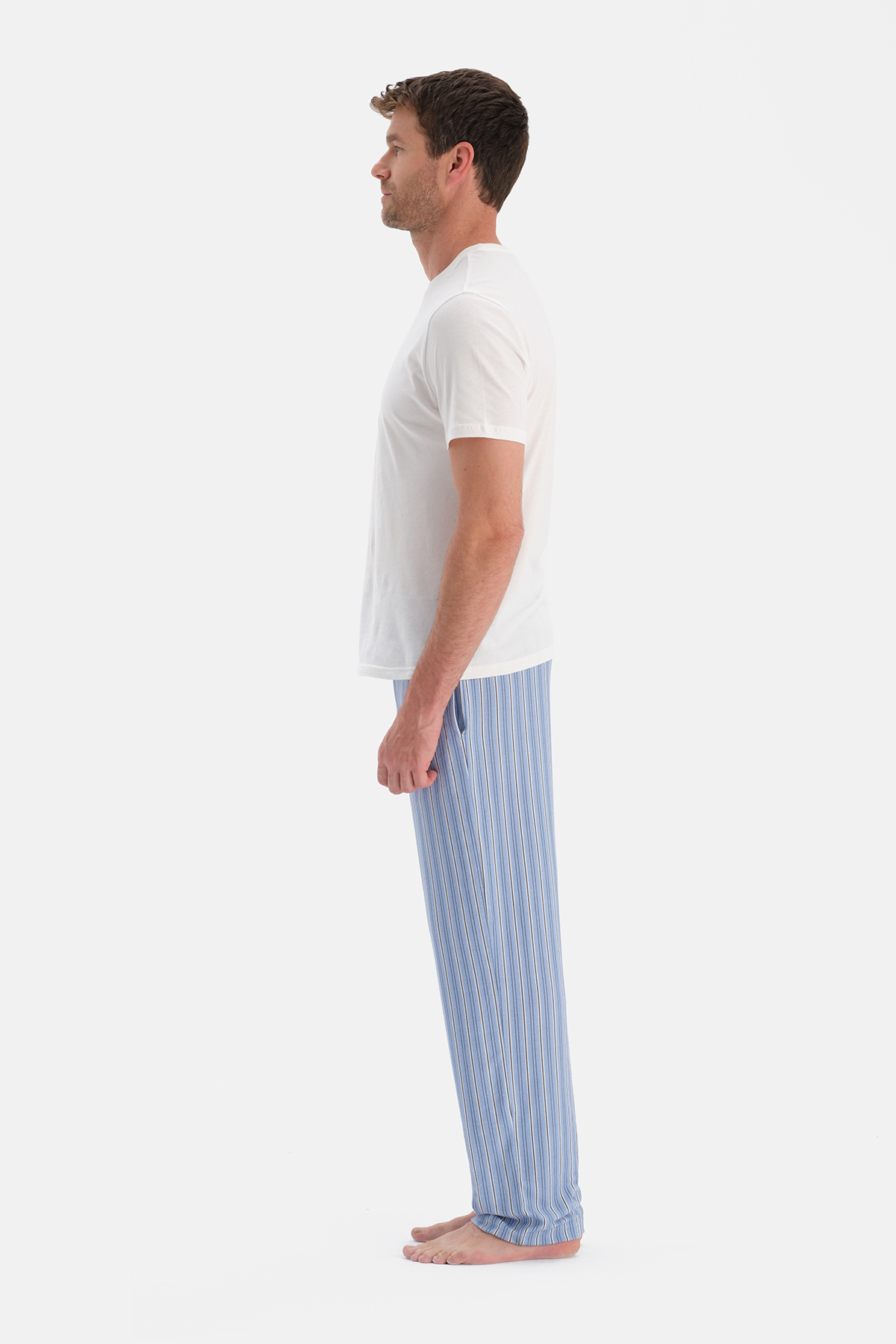Dagi Mavi Desenli Örme Pantolon görsel 3