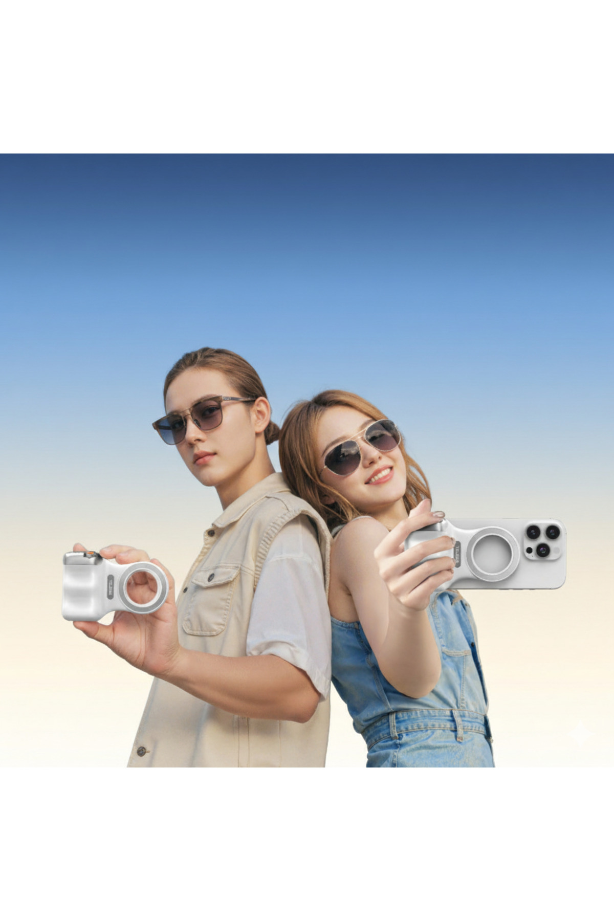 Zilvana MagSafe Beyaz Bluetooth Fotoğraf Çekim Aparatı Tripod ve Işıklı Set