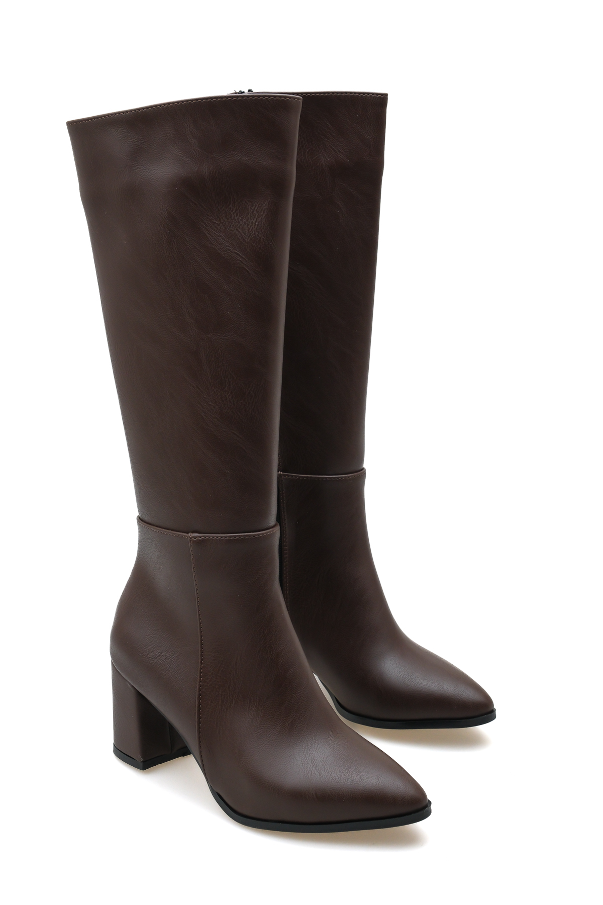 ALEARDO ALEARDİ  Kadın Siyah Fermuarlı Sivri Burun 6 Cm Blok topuklu Uzun Çizme - Görsel 3