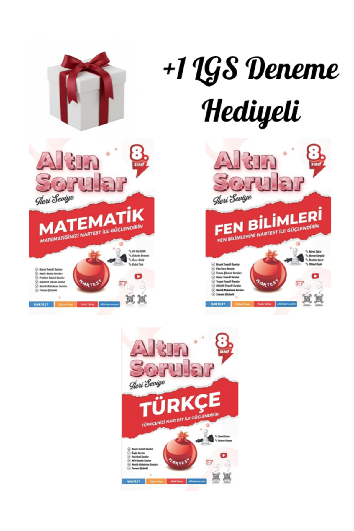 Nartest Yayınları Nartest 8.sınıf (LGS) Matematik,Fen,Türkçe Altın
