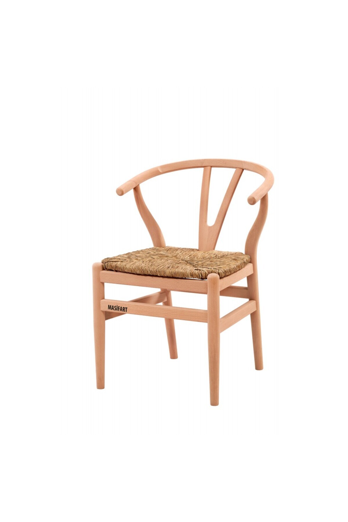 Masifart Lowry Hasırlı Danish Sandalye Cilasız Ham