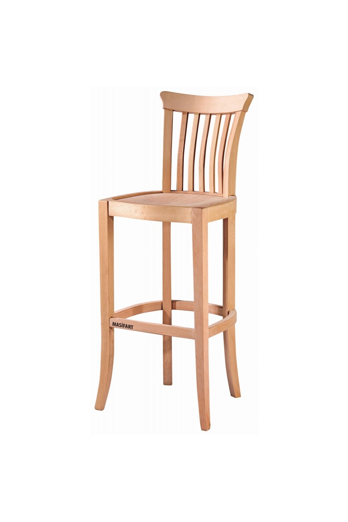 Masifart Ballint Şerif Bar Sandalyesi Cilasız Ham