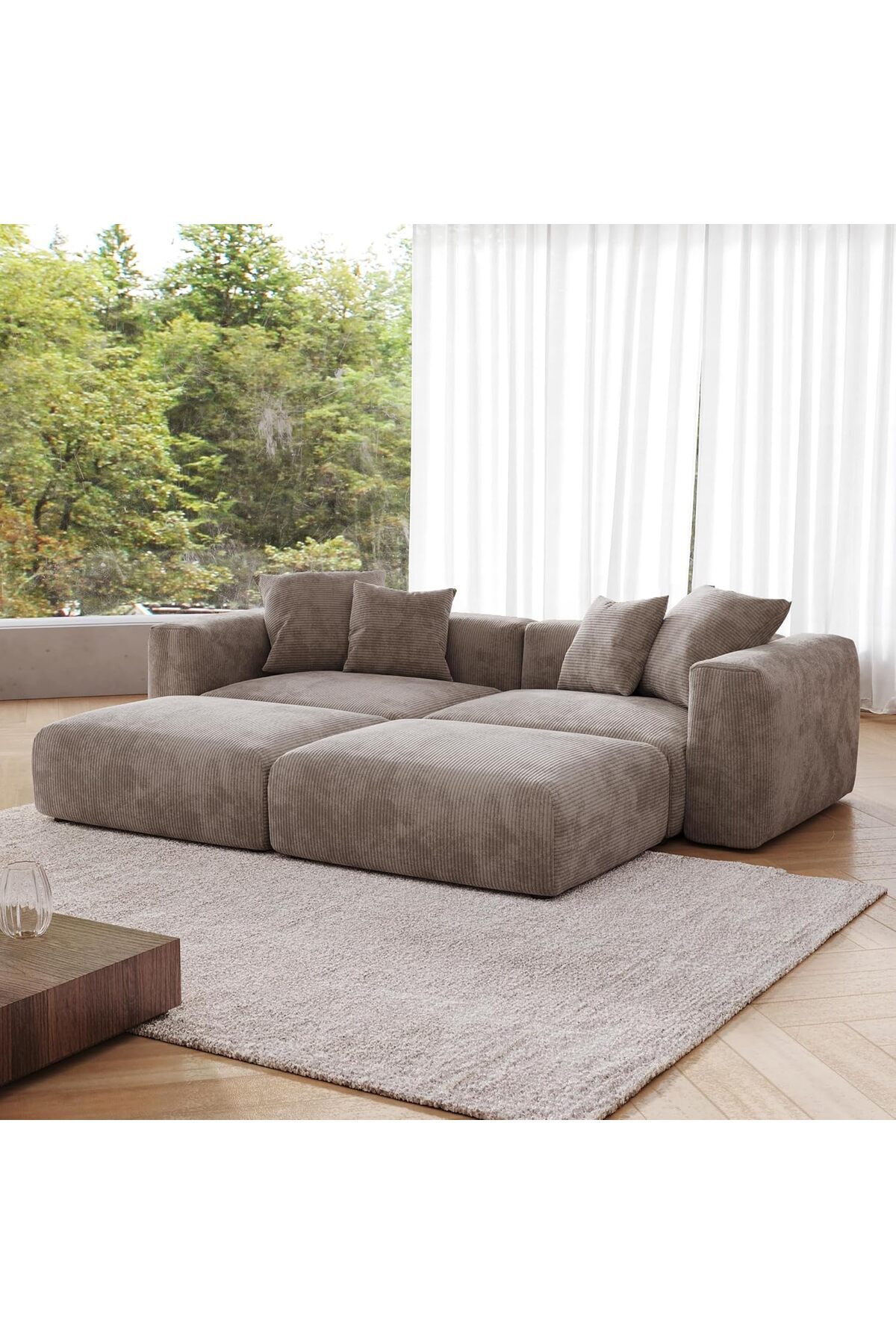 pavellium home Nova 2’li Koltuk + 2 Puf Modüler Set – Minimal, Rahat Modüler ve Çok Amaçlı Tasarım