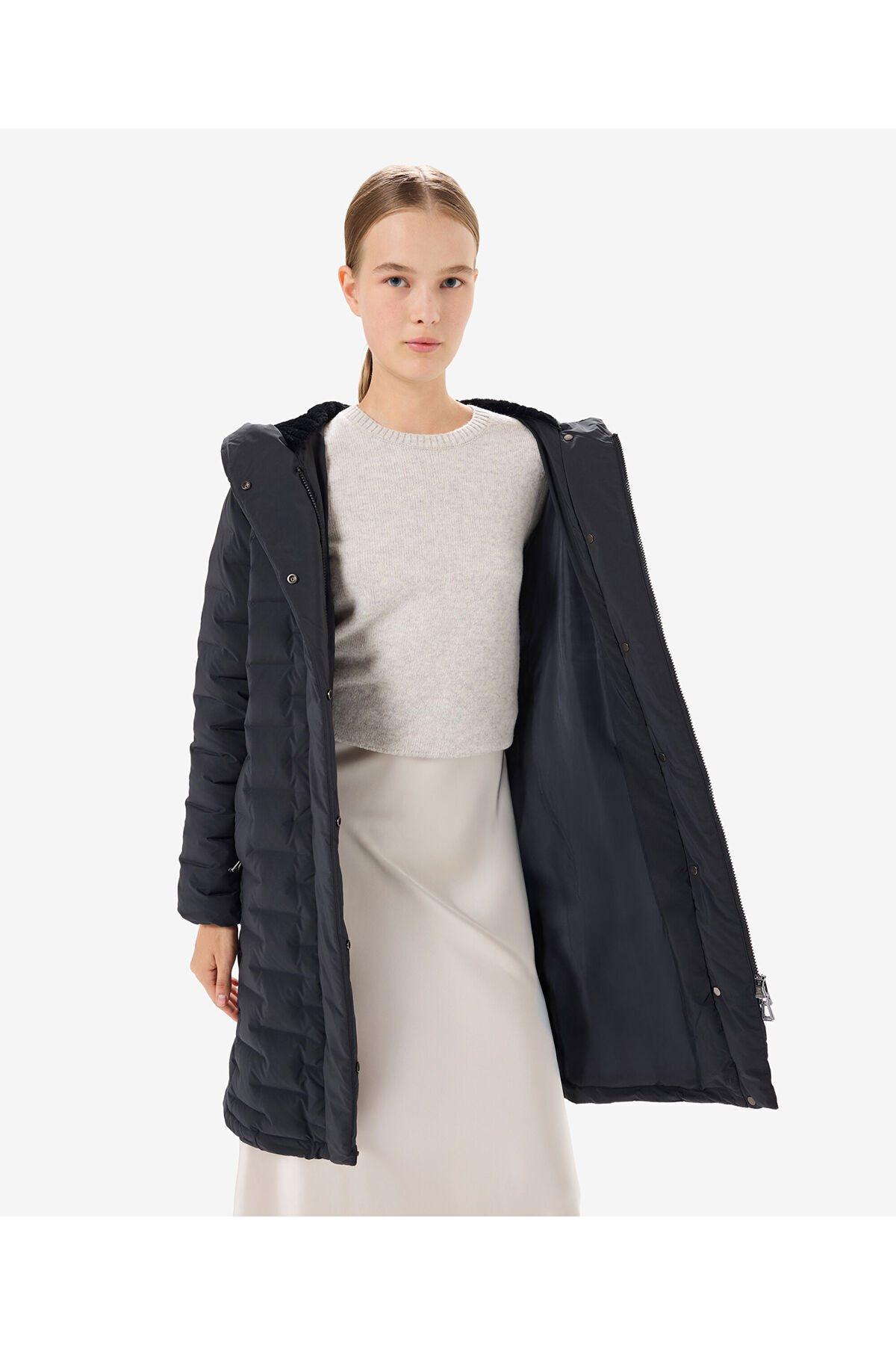 Greyder  Kadın Siyah Suya Dayanıklı Kaz Tüyü Mont 5K2TM84024 - Görsel 5