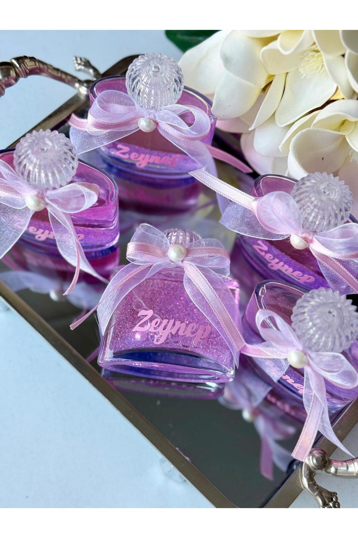 cacagift design Mevlid-Doğum Bebek kolonyası Cam İsimli 20 Hediyelik Kolonya Renkli Simli fotoğrafı 4 (önizleme)