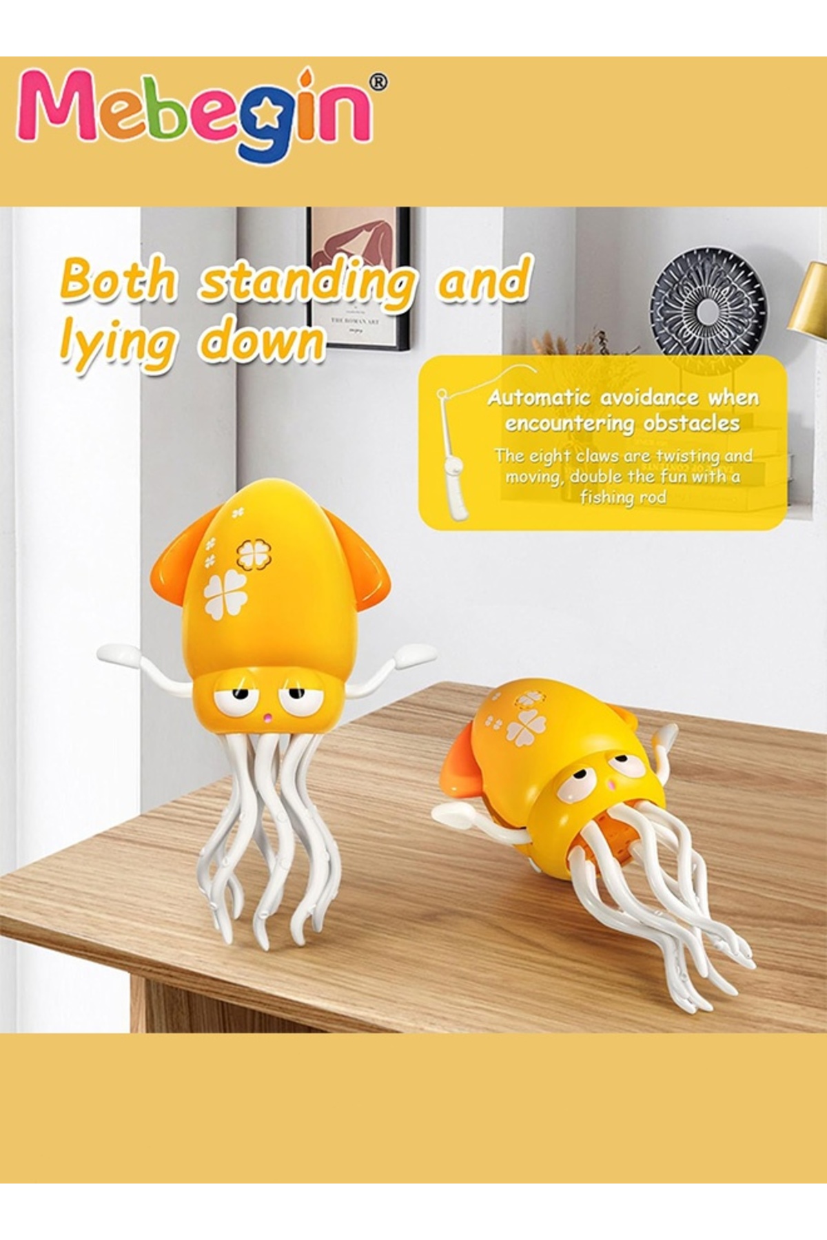 عروسک دریایی برق‌دنس اکتوپوس، اسباب‌بازی خودکار با قابلیت فرار، دارای چراغ LED و موسیقی، تعاملی