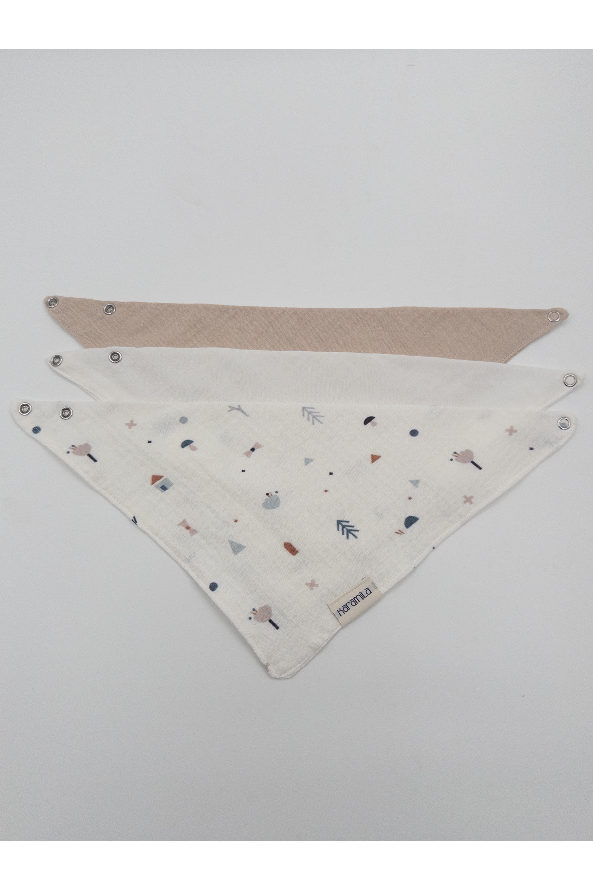 KARAMİLA 3'Lü Bebek Müslin Önlük / Pamuklu fotoğrafı 3 (önizleme)