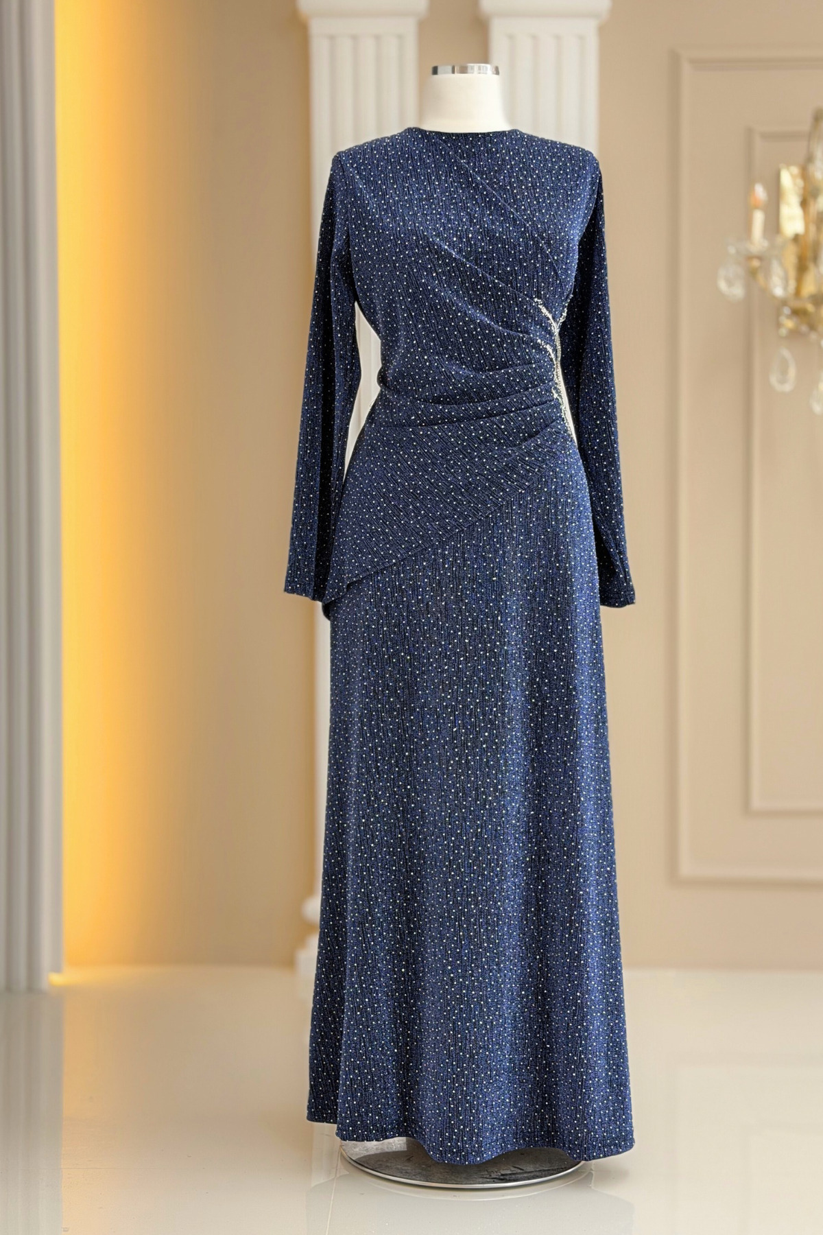 Amine Hüma Simge Abiye Elbise İndigo