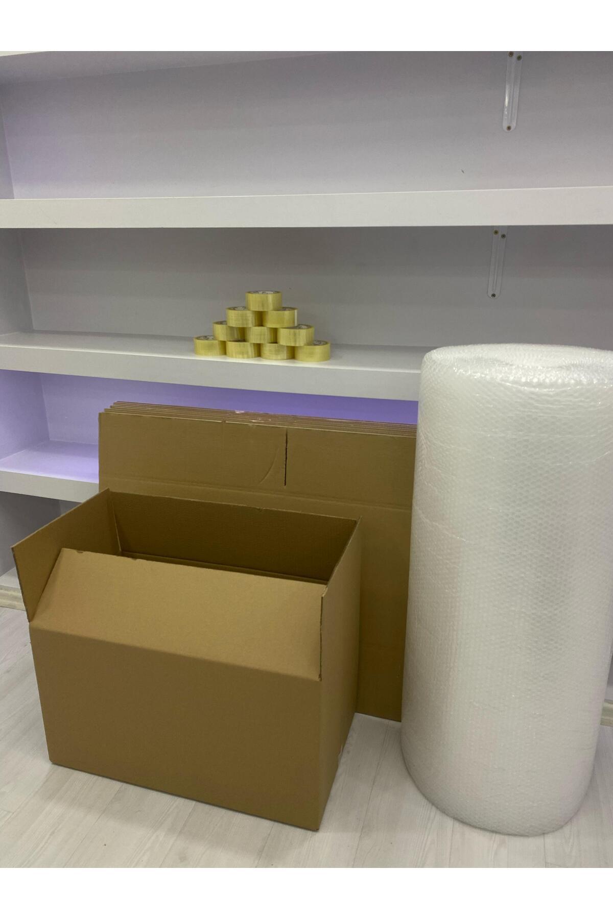 e Erta Çift Oluklu Koli, Kutu, Boş Karton 70x40x40 Orta Boy 3'Lü Adet