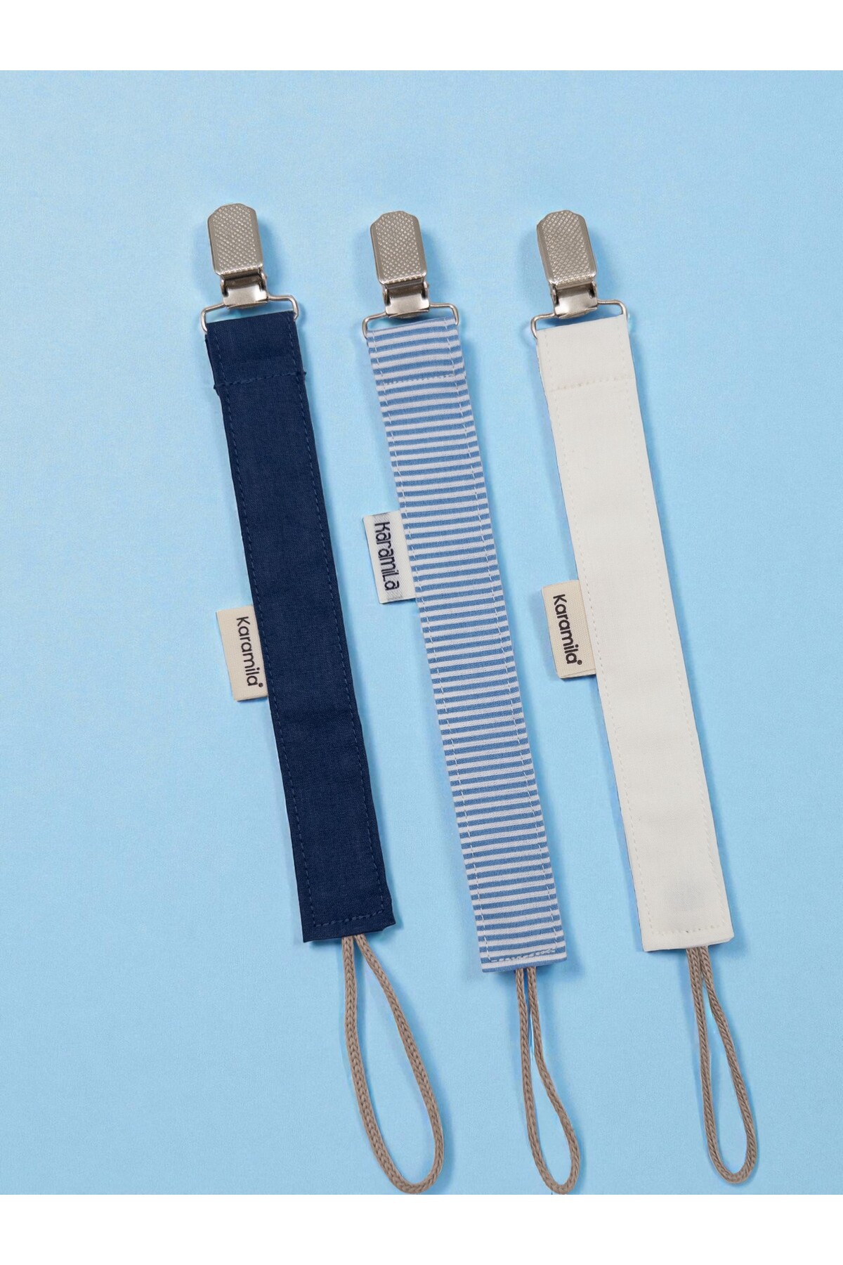 KARAMİLA 3'lü Bebek Emzik Askısı / Emzik Zinciri fotoğrafı 2 (önizleme)