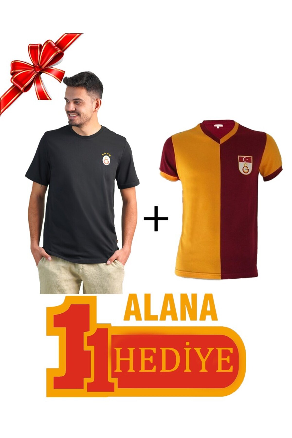 Galatasaray Orijinal Siyah T-shirt Metin Oktay T-shirt Hediyeli