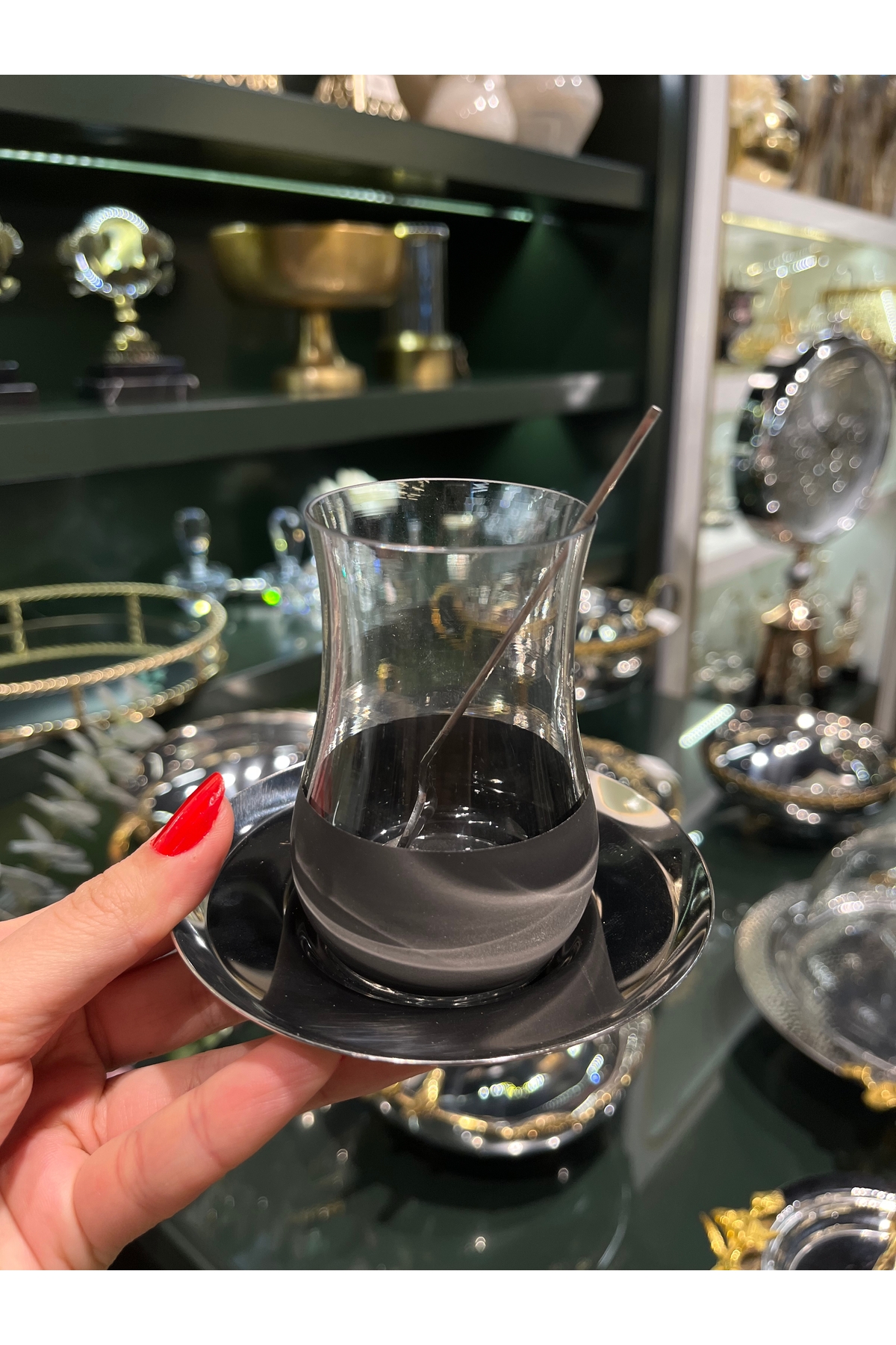 P&ORA PREMIUM KITCHEN PRODUCTS Wanelli̇ Blackli̇ne 18 Piece Tea Set