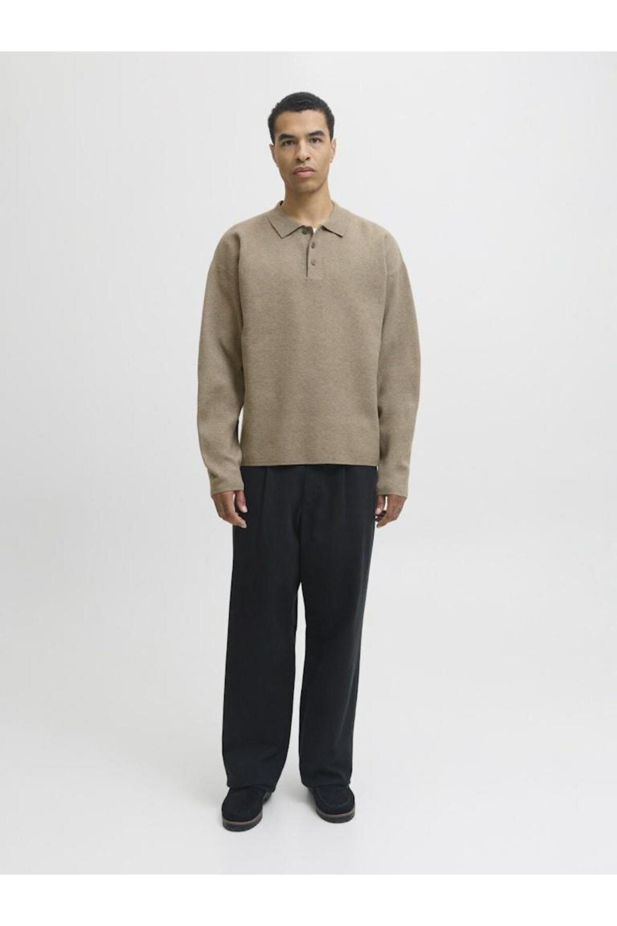 ژاکت کشی مردانه راسته آستین بلند | جک اند جونز Jack & Jones 12285374 - تصویر 7