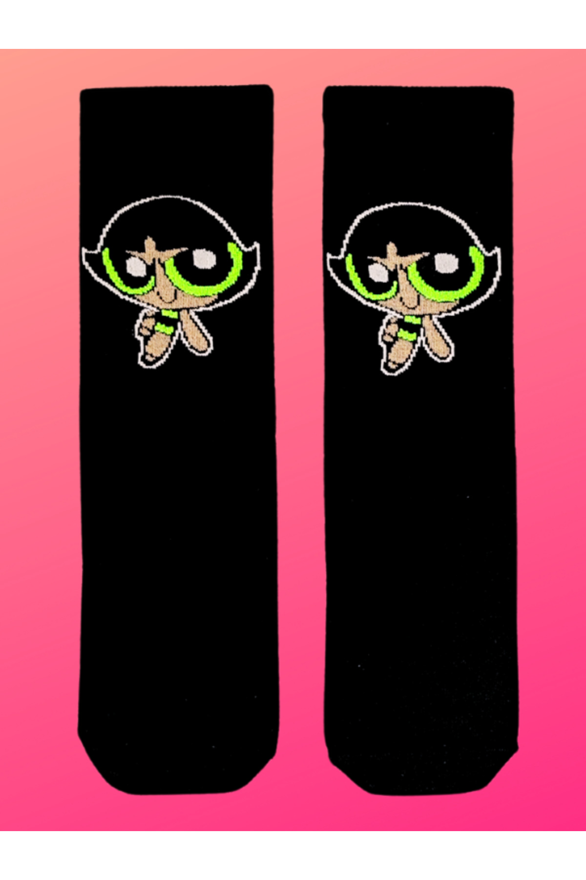 Custom Series Happy Colorful Powerpuff Girls Patterned Socks Fun Casual Stylish Design Style Sock