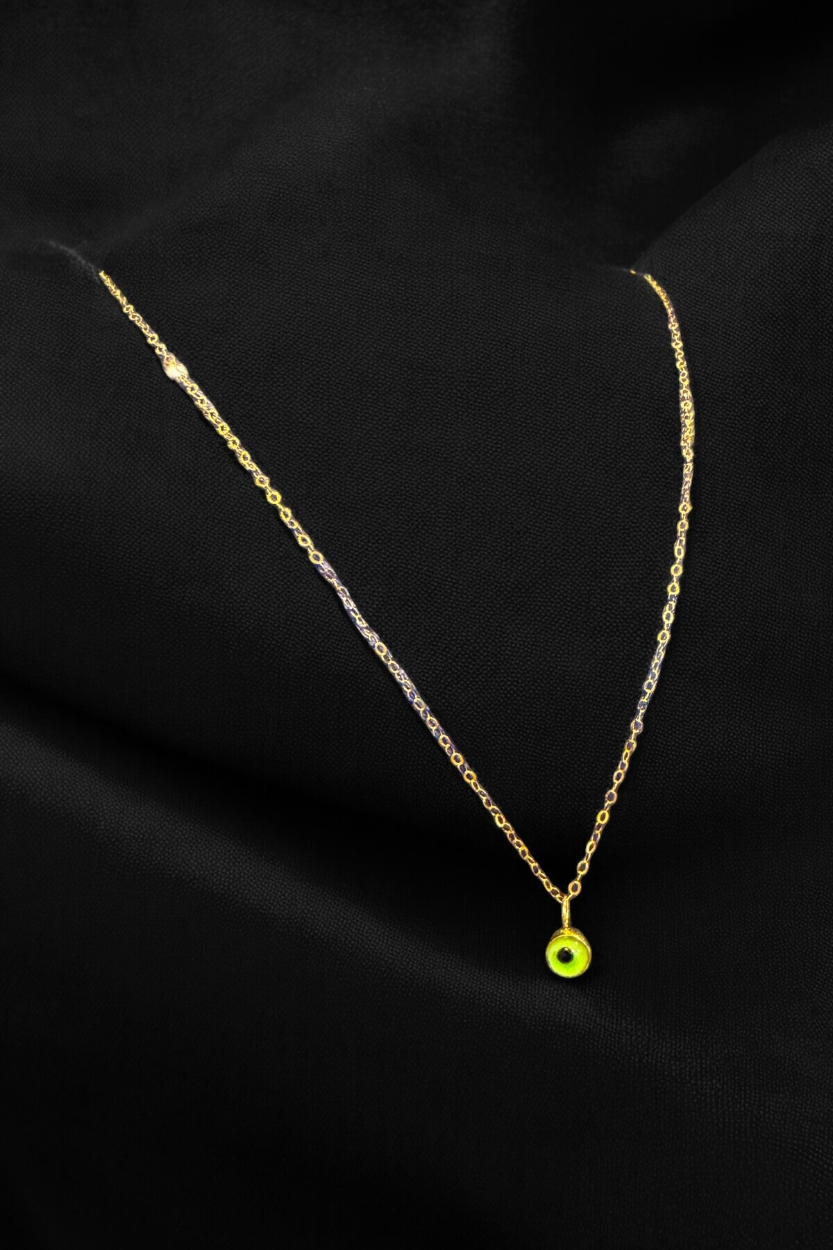 Altınaşkı Göz Boncuklu Halka Altın Kolye