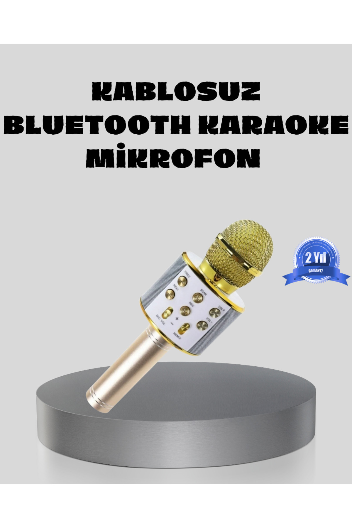 Akdoğan AVM Bluetooth Karaoke Mikrofon Şarjlı Uzun Pil Ömürlü Çok Fonksiyonlu