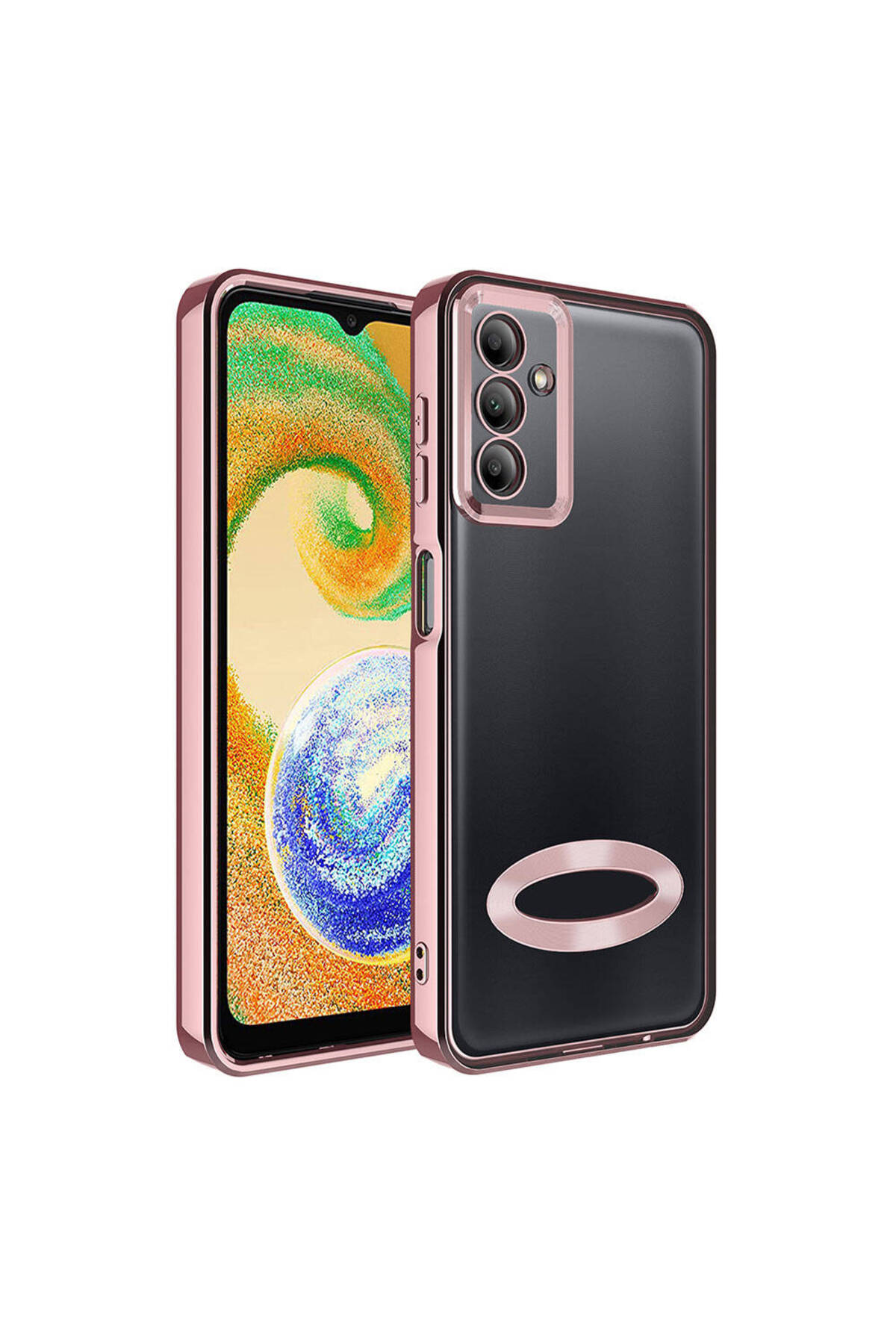 Galaxy A05S Kılıf Kamera Korumalı Logo Gösteren ATA Omega Kapak - Rose Gold