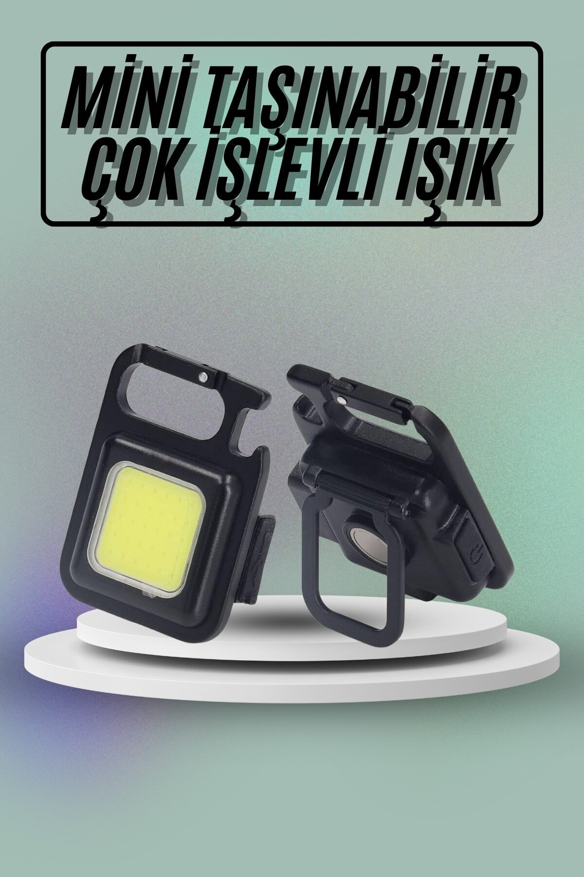 TeknoKesgin KESGİN MARKET ® Mıknatıslı Parlak Led Işık 3 Fonksiyonlu Şarj edilebilir Ledli Mini Taşınabilir