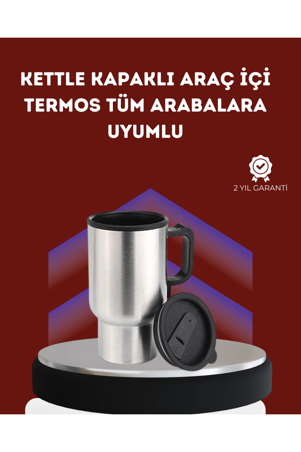 PAZAR DÜNYASI BFS 12V Çakmak Girişli Araç İçi Isıtıcı Paslanmaz Çelik Bardak